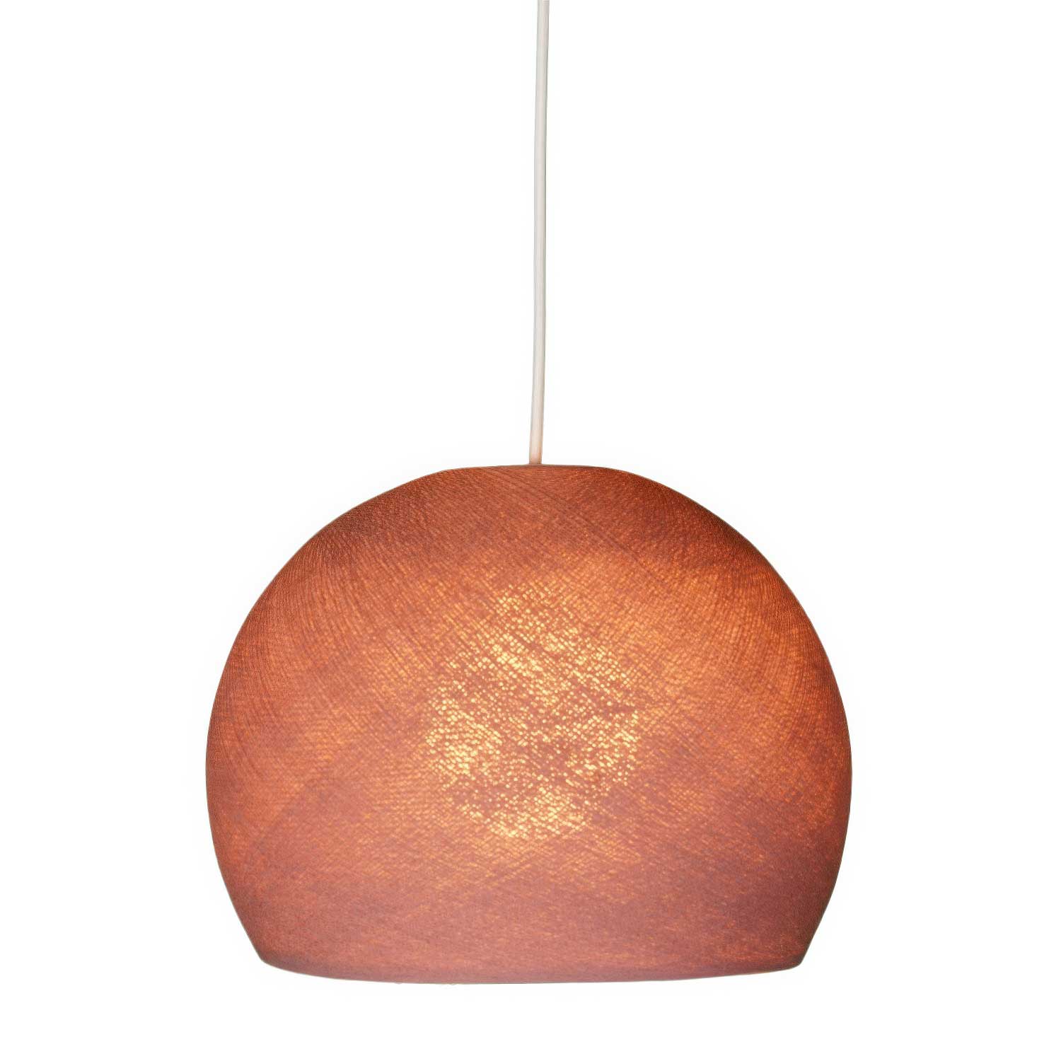 Cupola lampshade in 100% hand-made thread - Powder Pink Polyester - Image 2