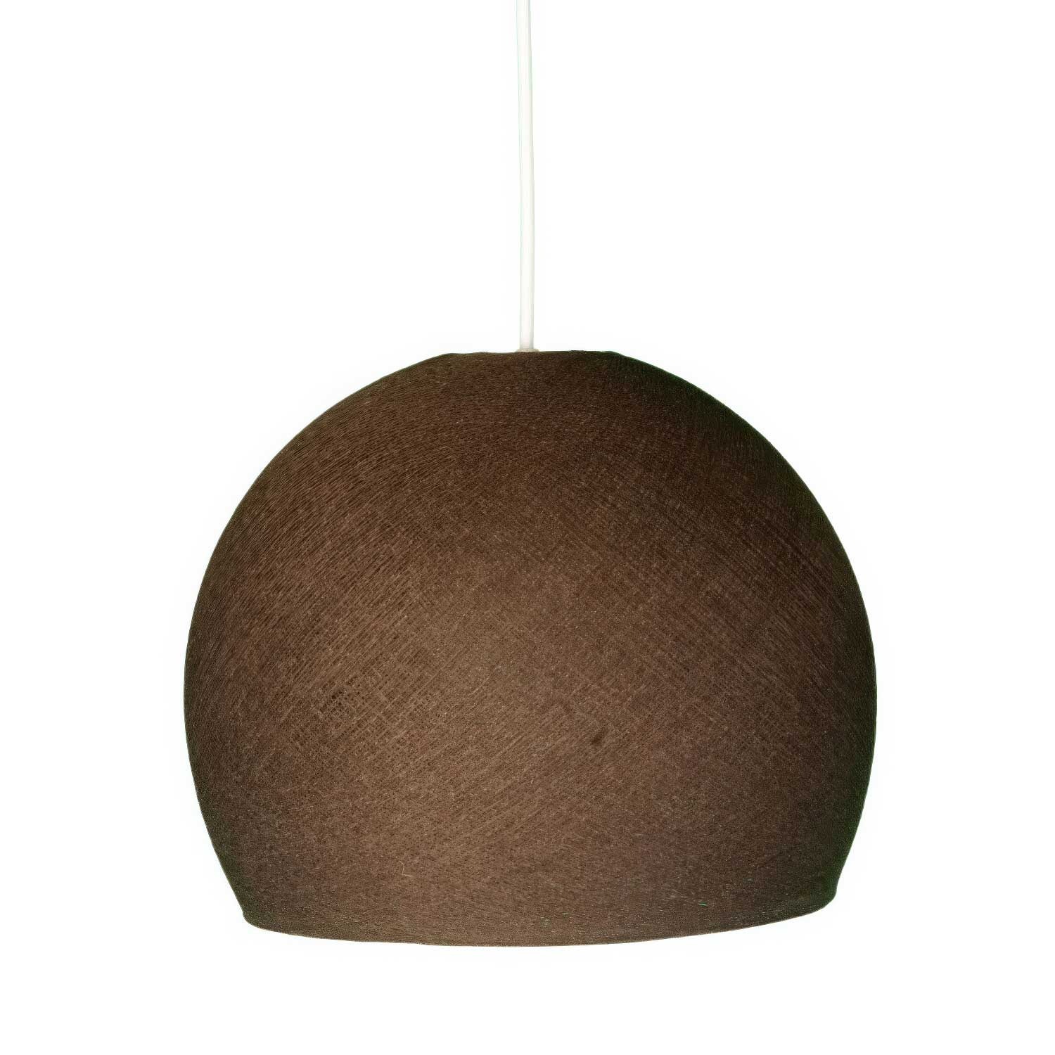 Dome lampshade in 100% handmade thread - Chocolate polyester