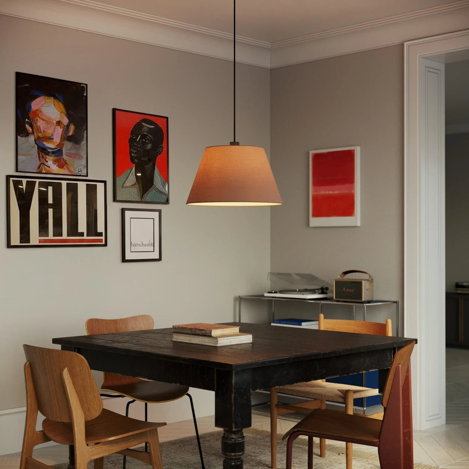 Impero L Lampshade for pendant light with E27 fitting - Made in Italy - Arenal Cenere - Image 2