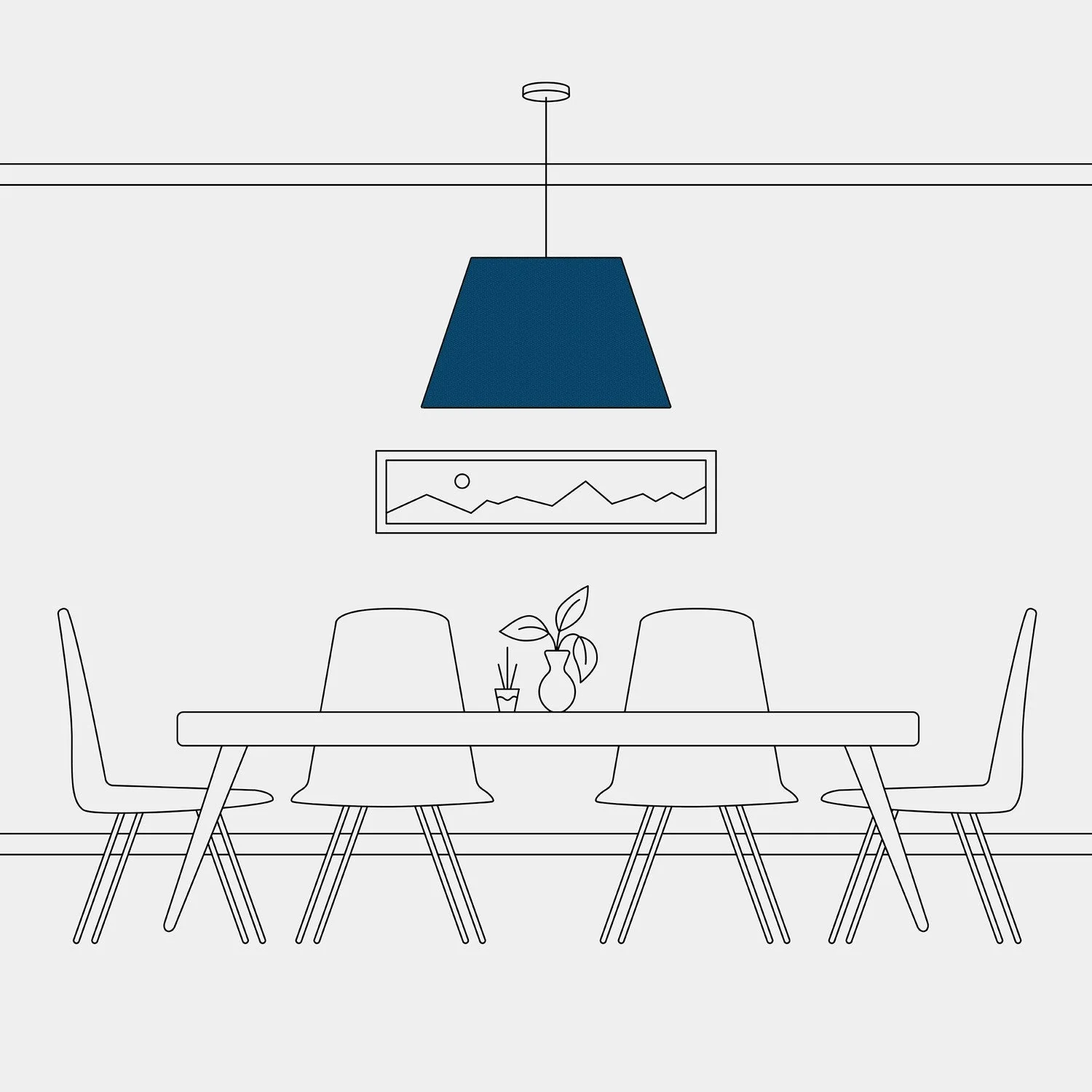 Impero L lampshade for pendant light with E27 fitting - Made in Italy - Blue Wool - Image 5