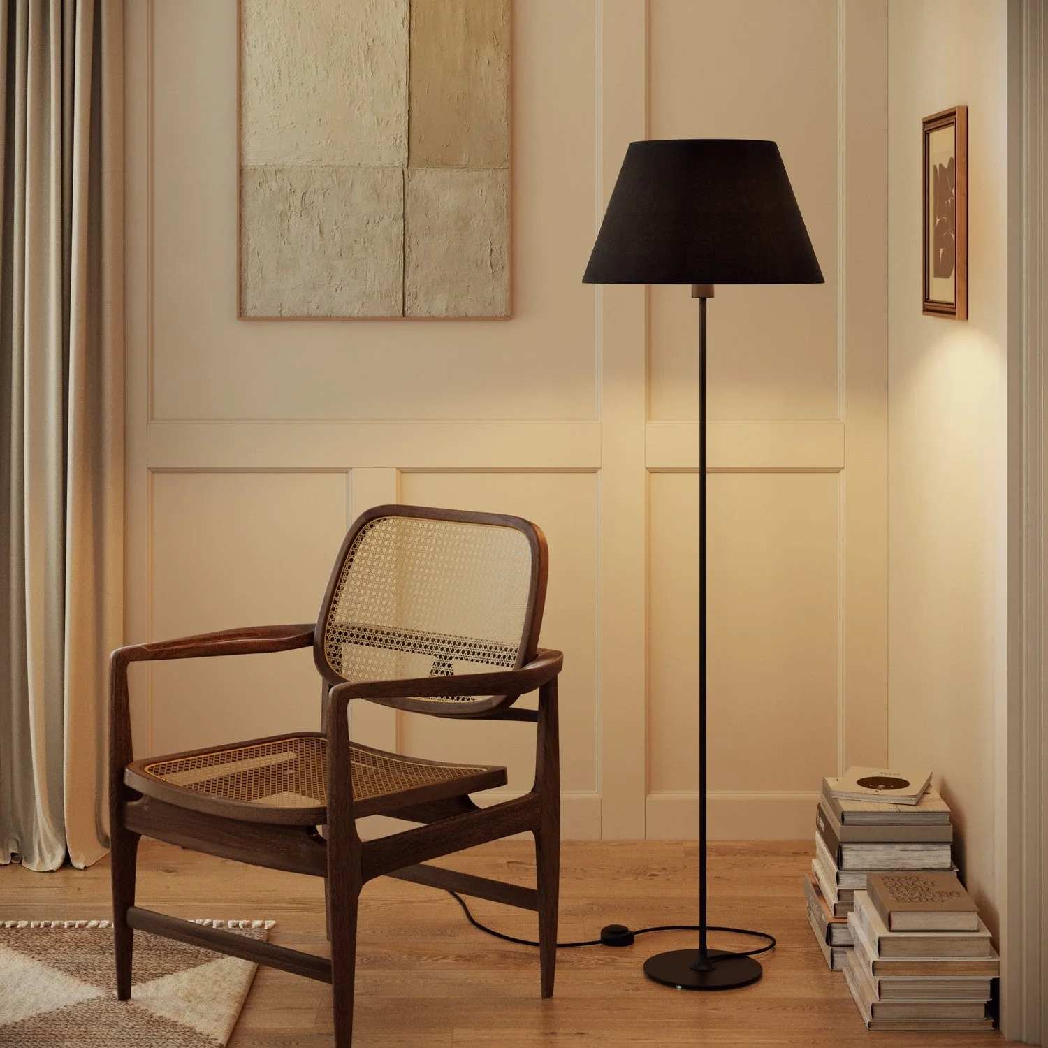 Impero Lampshade L for table lamp or wall light with E27 fitting - Made in Italy - Dark Gray Wool - Image 2