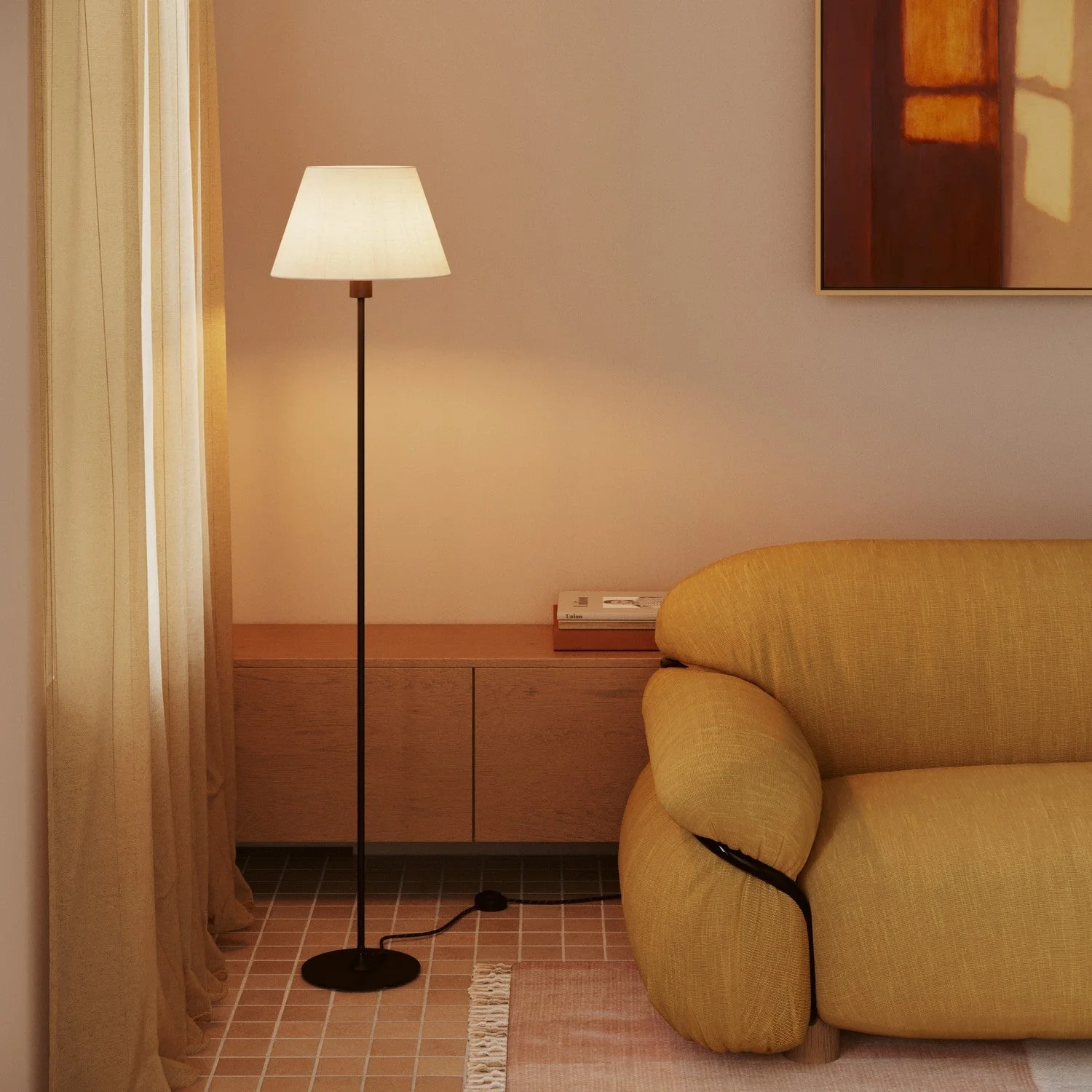 Impero M lampshade in fabric for table lamp or wall light with E27 fitting - Made in Italy - Shiny white linen - Image 2