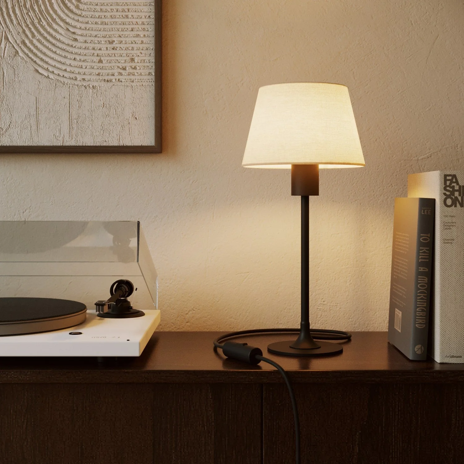 Impero S Lampshade with E27 fitting for table lamp or wall light - Made in Italy - Arenal Sand - Image 2