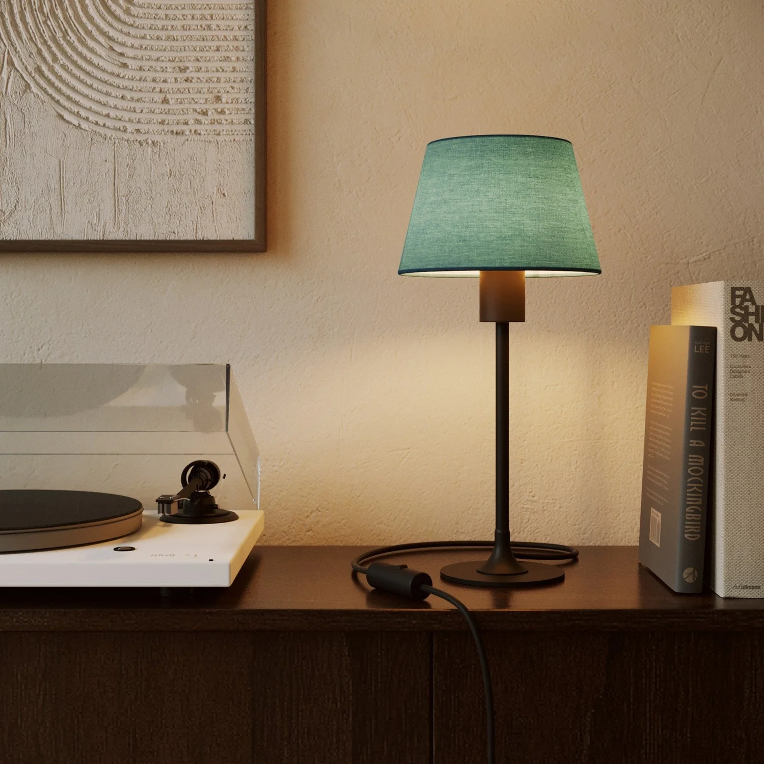 Impero S lampshade with E27 fitting for table lamp or wall sconce - Made in Italy - Teletta Verde Dubbio - Image 2