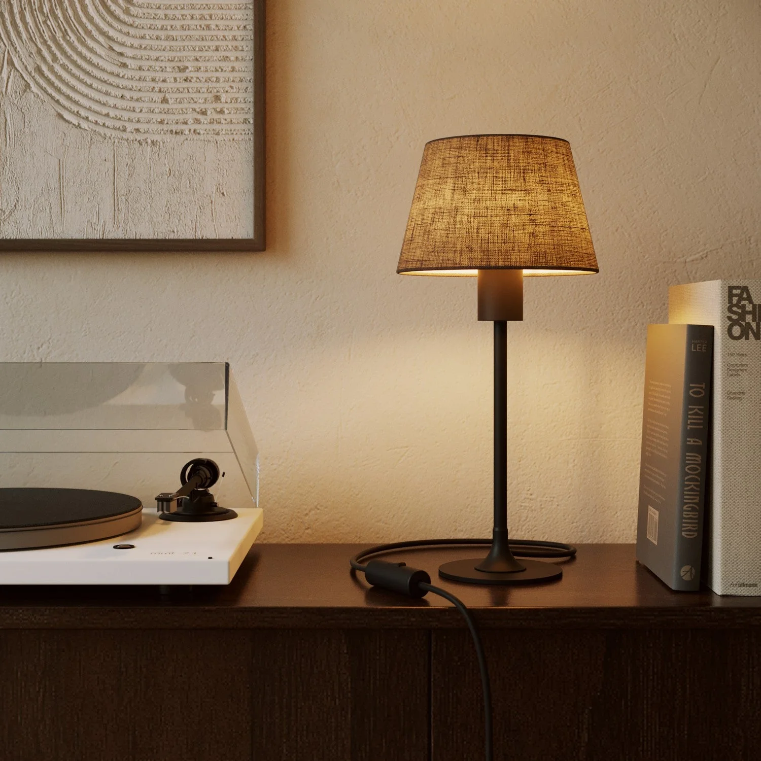 Impero S Lampshade with E27 fitting for table lamp or wall sconce - Made in Italy - Camelot Brown - Image 2