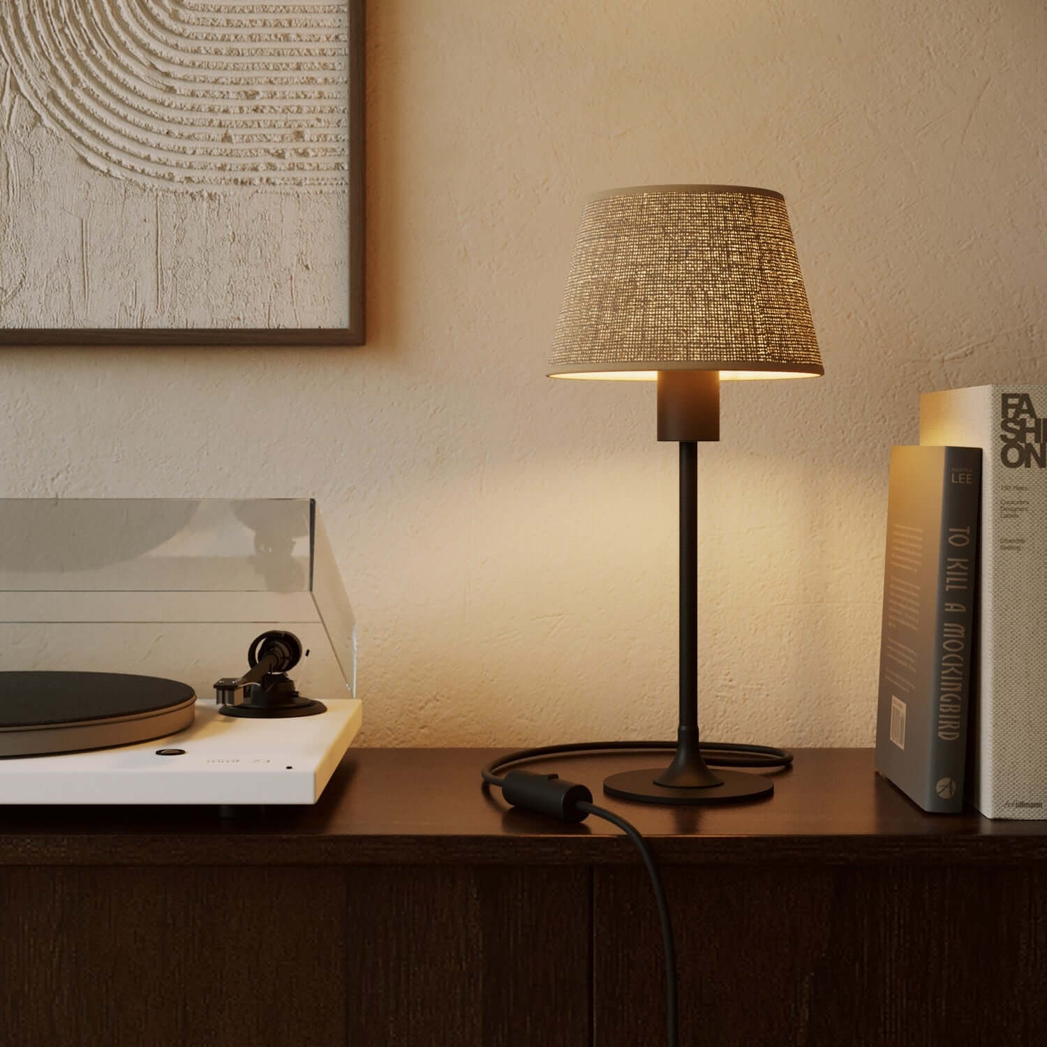 Impero lampshade with E27 fitting for table lamp or wall light - Made in Italy - Natural jute - Image 2
