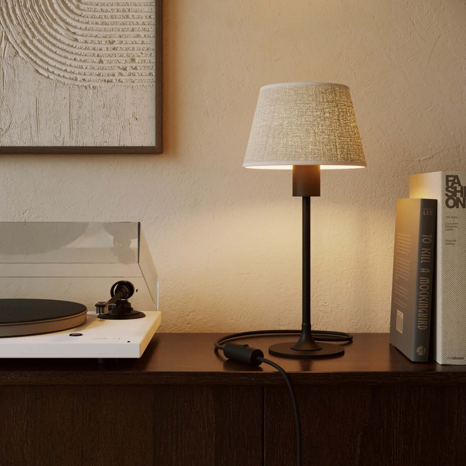 Impero lampshade with E27 fitting for table lamp or wall light - Made in Italy - Light Jute - Image 2
