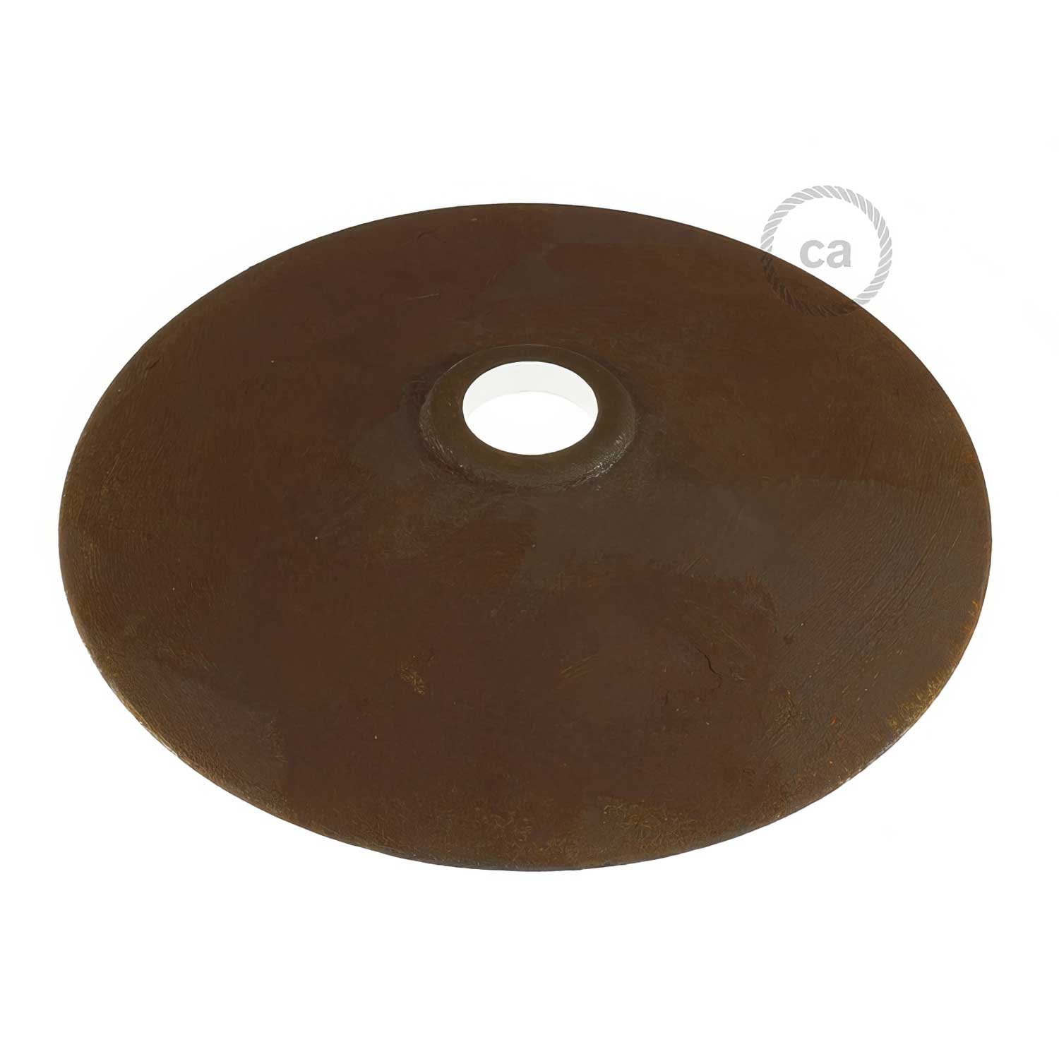 Flat ceramic lampshade for pendant light - Made in Italy - Corten effect - Image 3