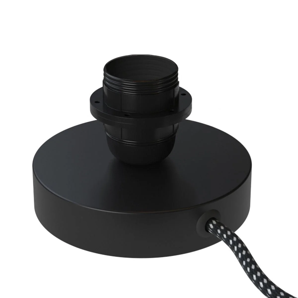 Posaluce for lampshade - Table lamp in metal with UK plug - Matt black