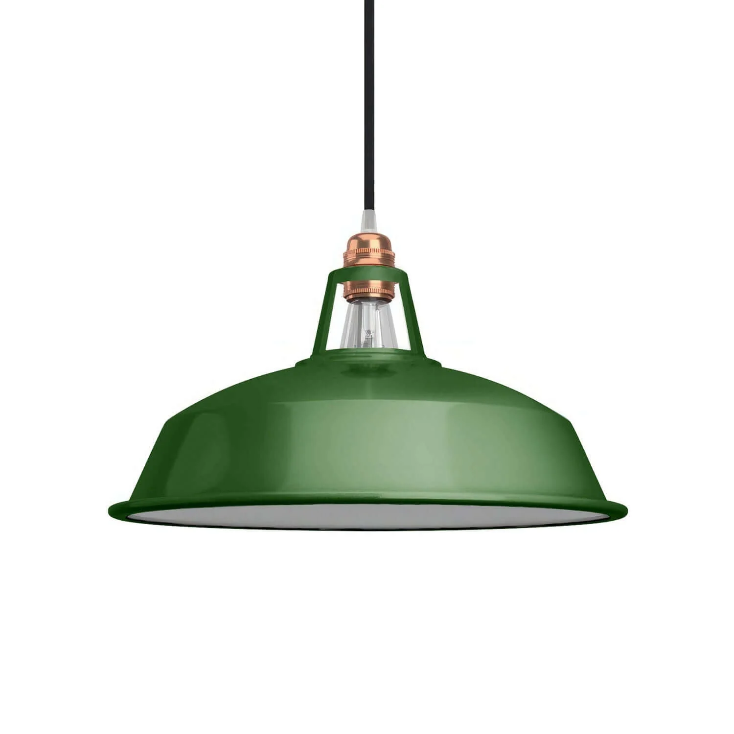 Harbour lampshade in enamelled metal with E27 fitting, diameter 38 cm - Green