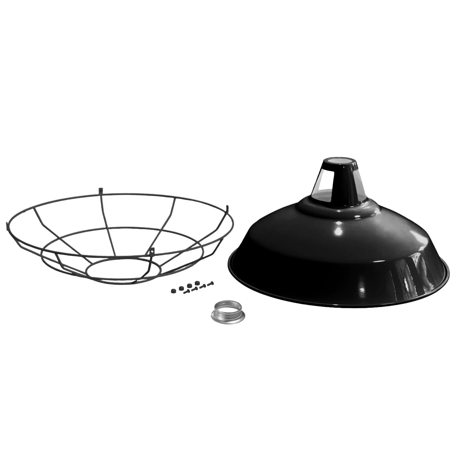Harbour lampshade with metal cage - Black - Image 2