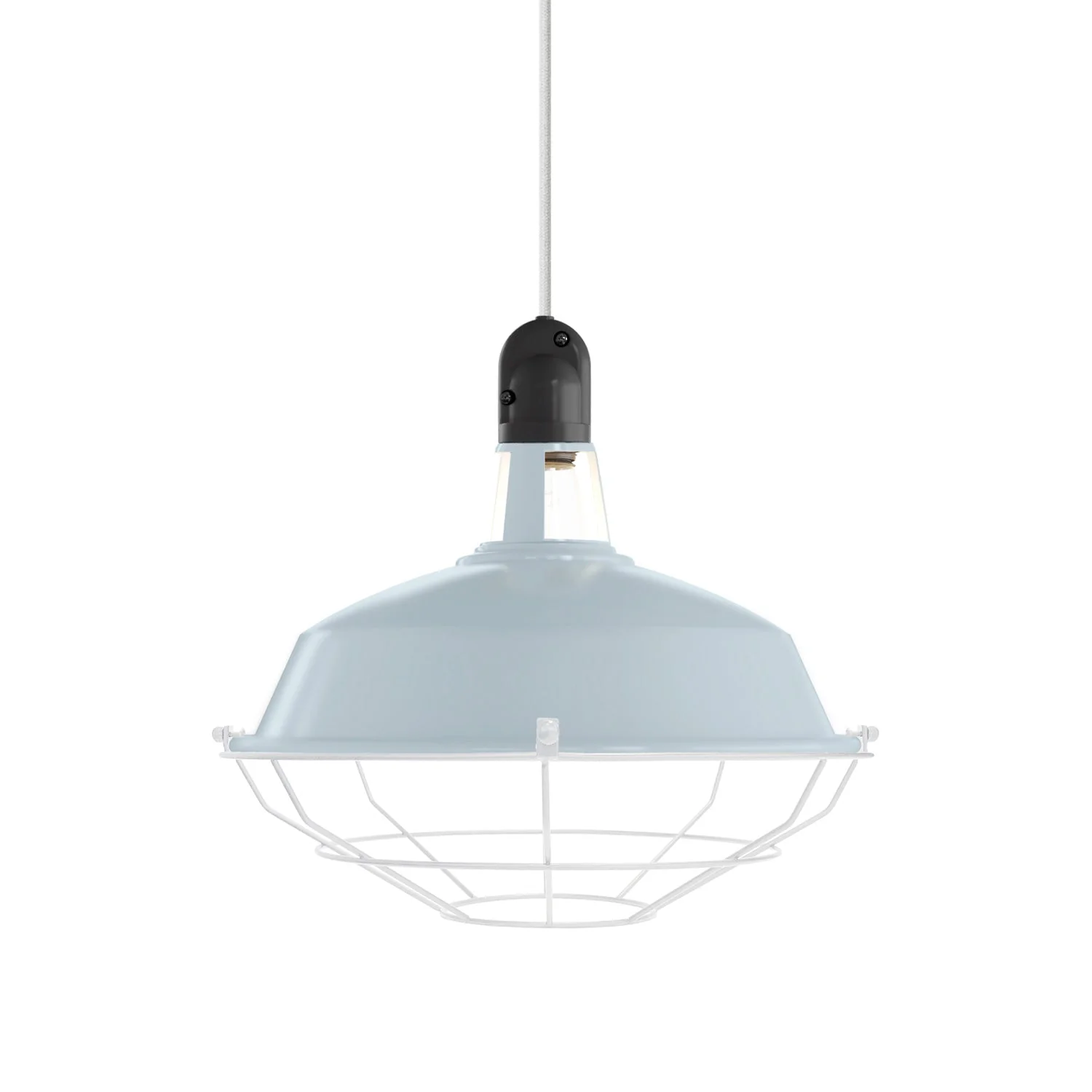 Harbour lampshade with metal cage - Powder blue