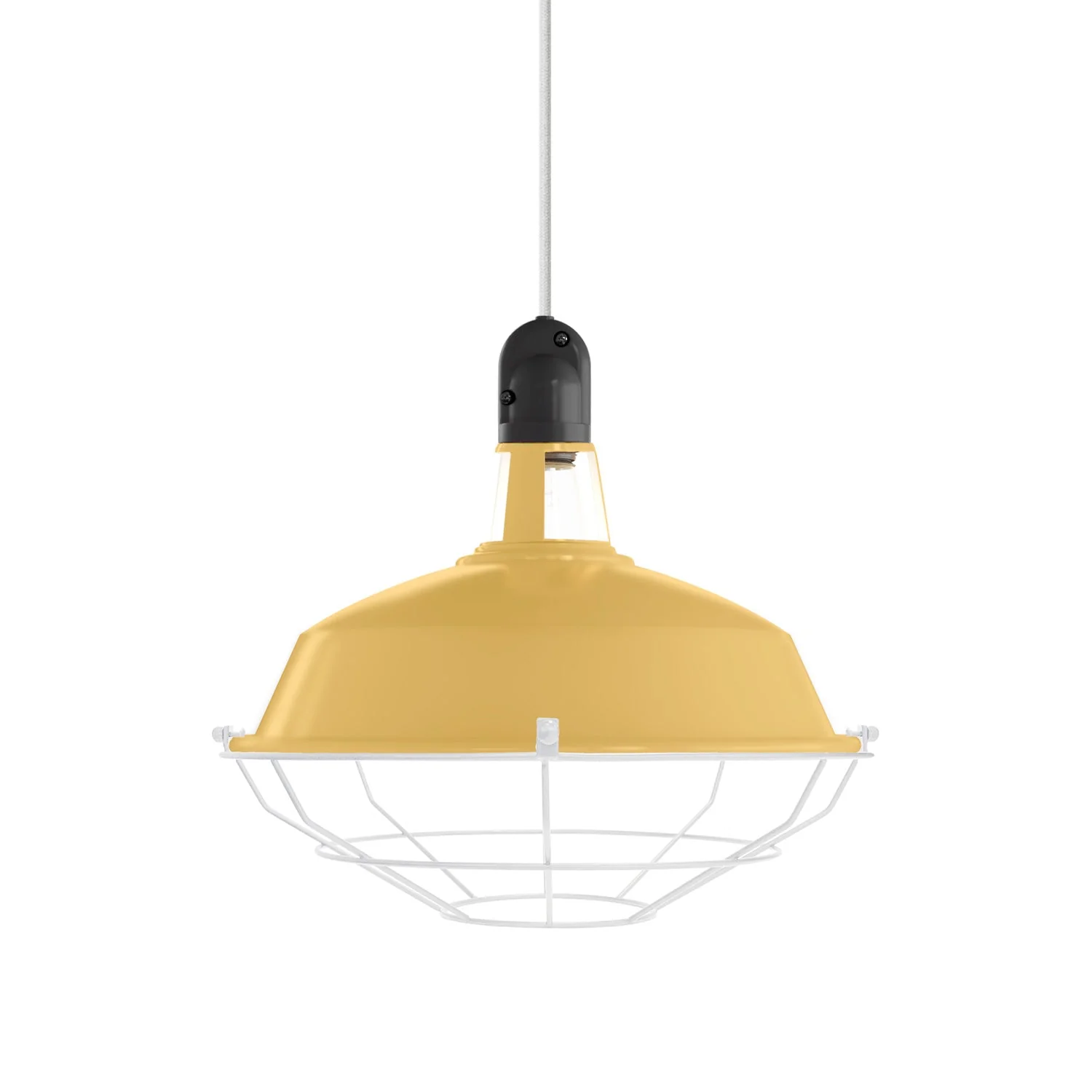 Harbour lampshade with metal cage – Mustard
