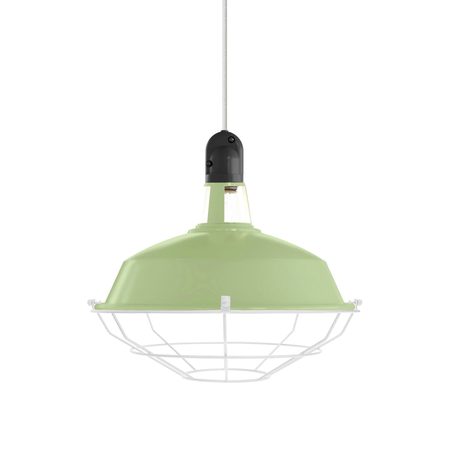Harbour lampshade with metal cage - Meadow Green