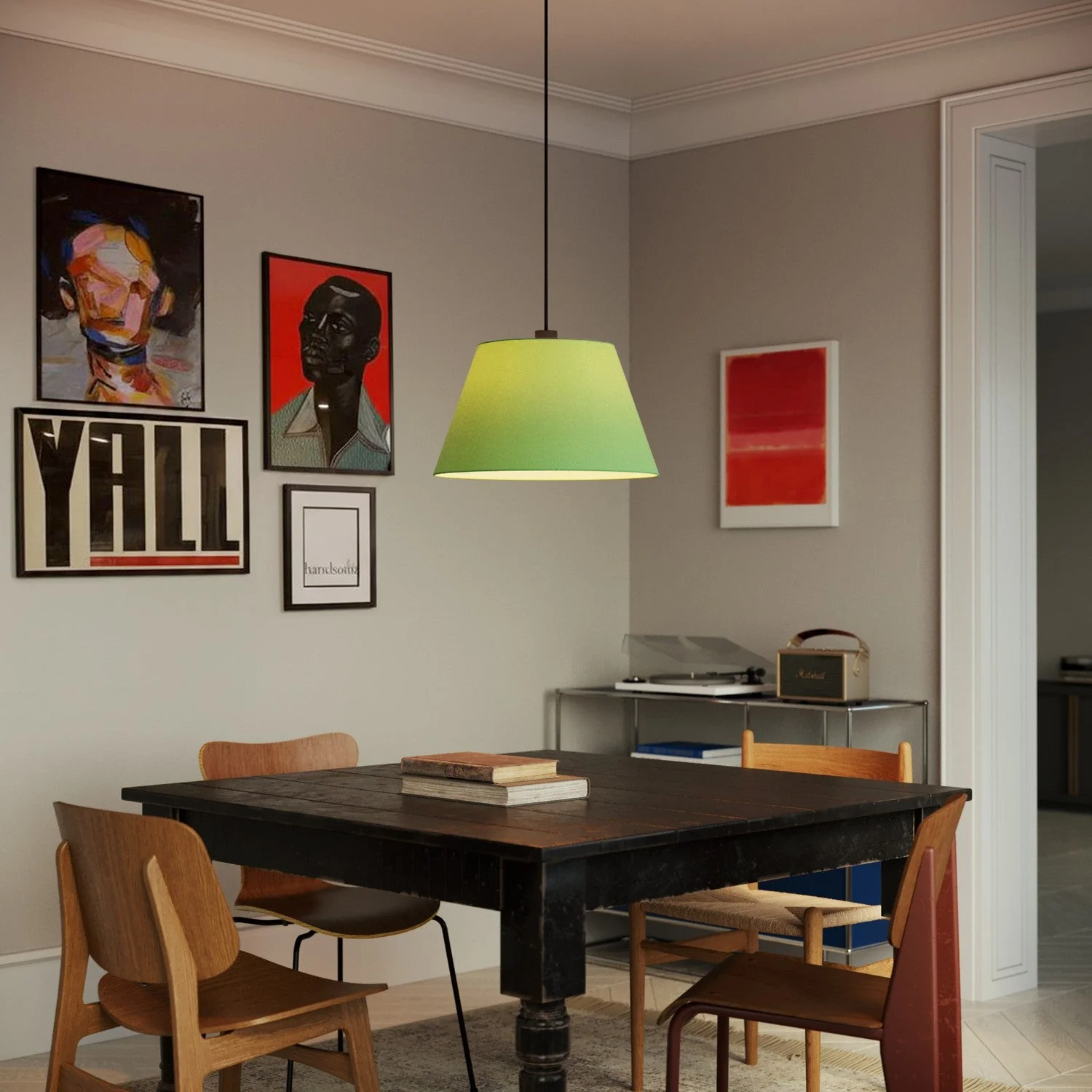Lampshade Empire L for pendant with E27 fitting - Made in Italy - Pistachio Green Cinette - Image 2