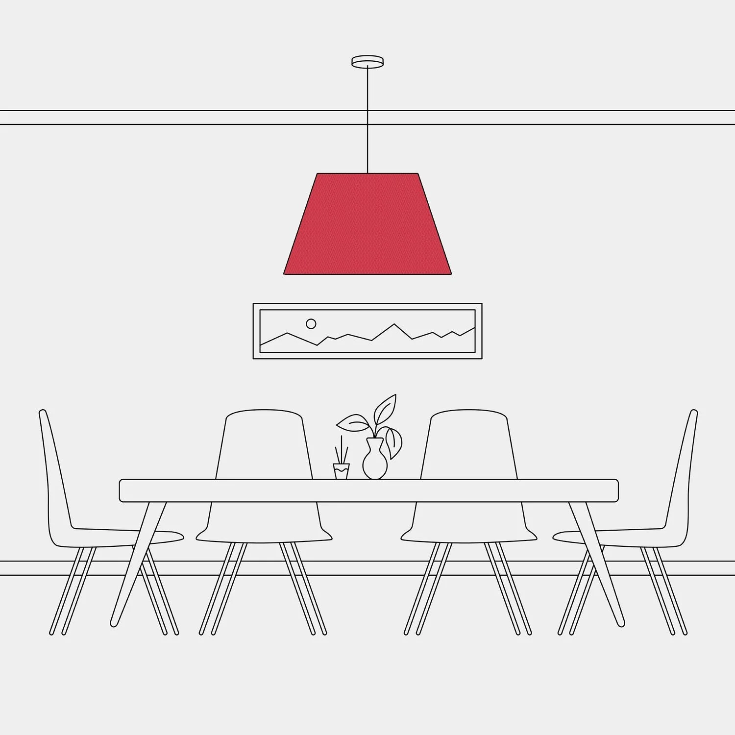 Impero L Lampshade for pendant with E27 fitting - Made in Italy - Red Cotton - Image 5