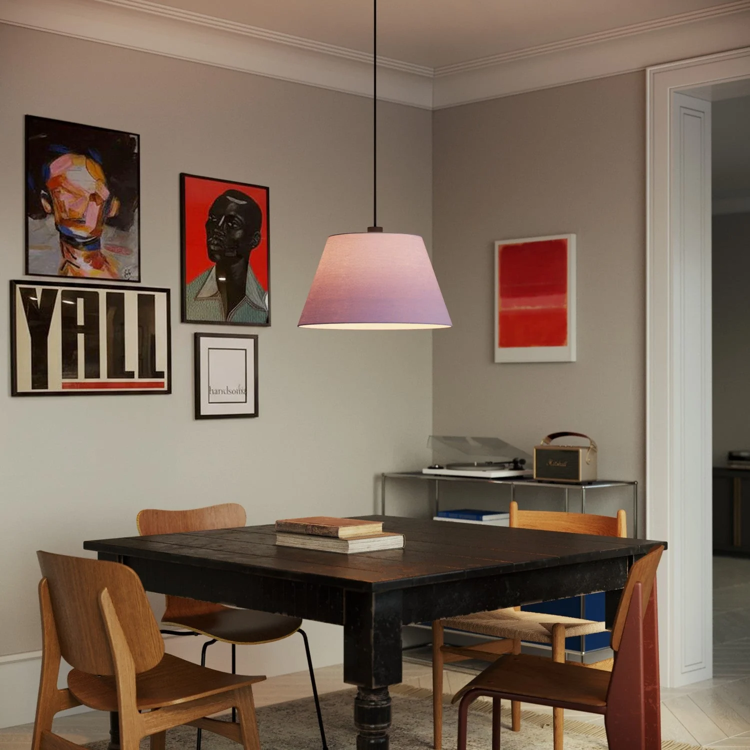 Impero L Lampshade for pendant with E27 fitting - Made in Italy - Lilac Teletta - Image 2