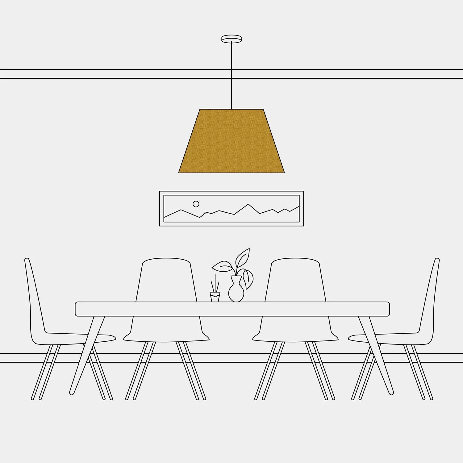 Impero L Lampshade for pendant light with E27 fitting - Made in Italy - Mustard Wool - Image 5