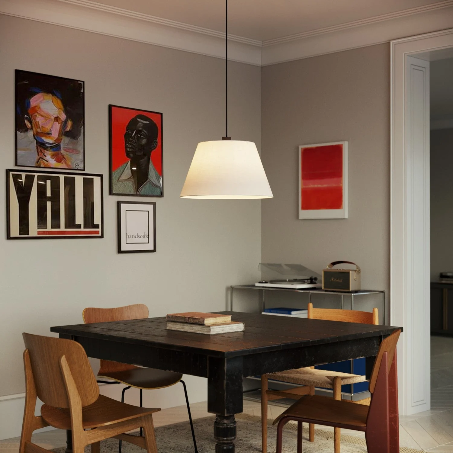 Empire Lampshade L for pendant with E27 fitting - Made in Italy - Raw Linen - Image 2
