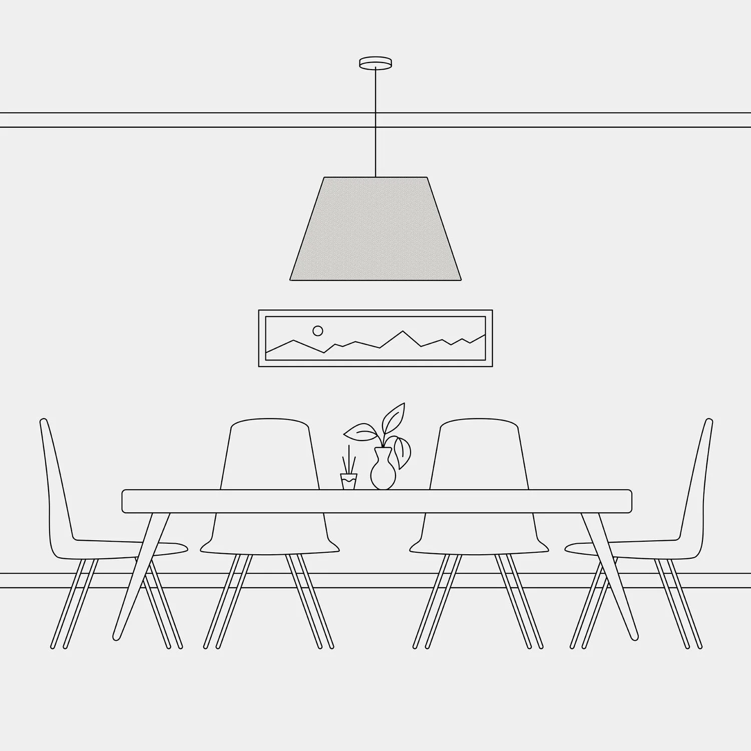 Empire L Lampshade for pendant with E27 fitting - Made in Italy - Light Gray Wool - Image 5