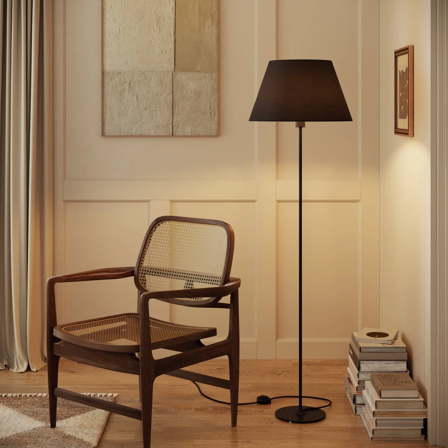 Impero Lampshade L for table lamp or wall light with E27 fitting - Made in Italy - Anthracite Fabric - Image 2