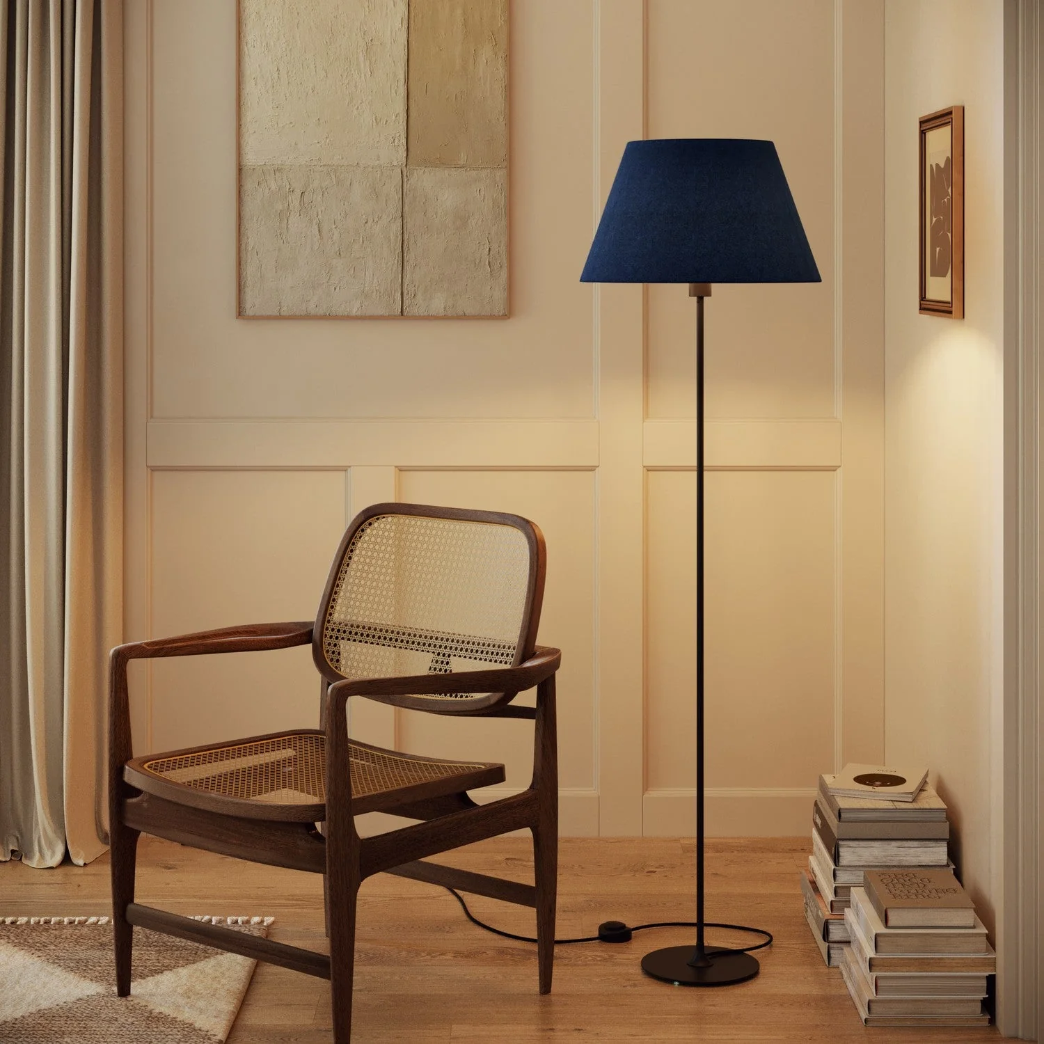 Impero Lampshade L for table lamp or wall lamp with E27 fitting - Made in Italy - Lana Blue - Image 2