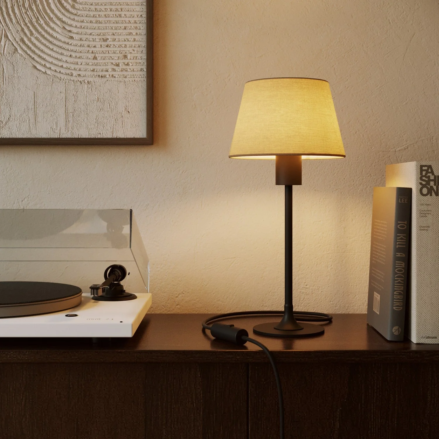 Impero S Lampshade with E27 fitting for table lamp or wall light - Made in Italy - Arenal Dove Gray - Image 2