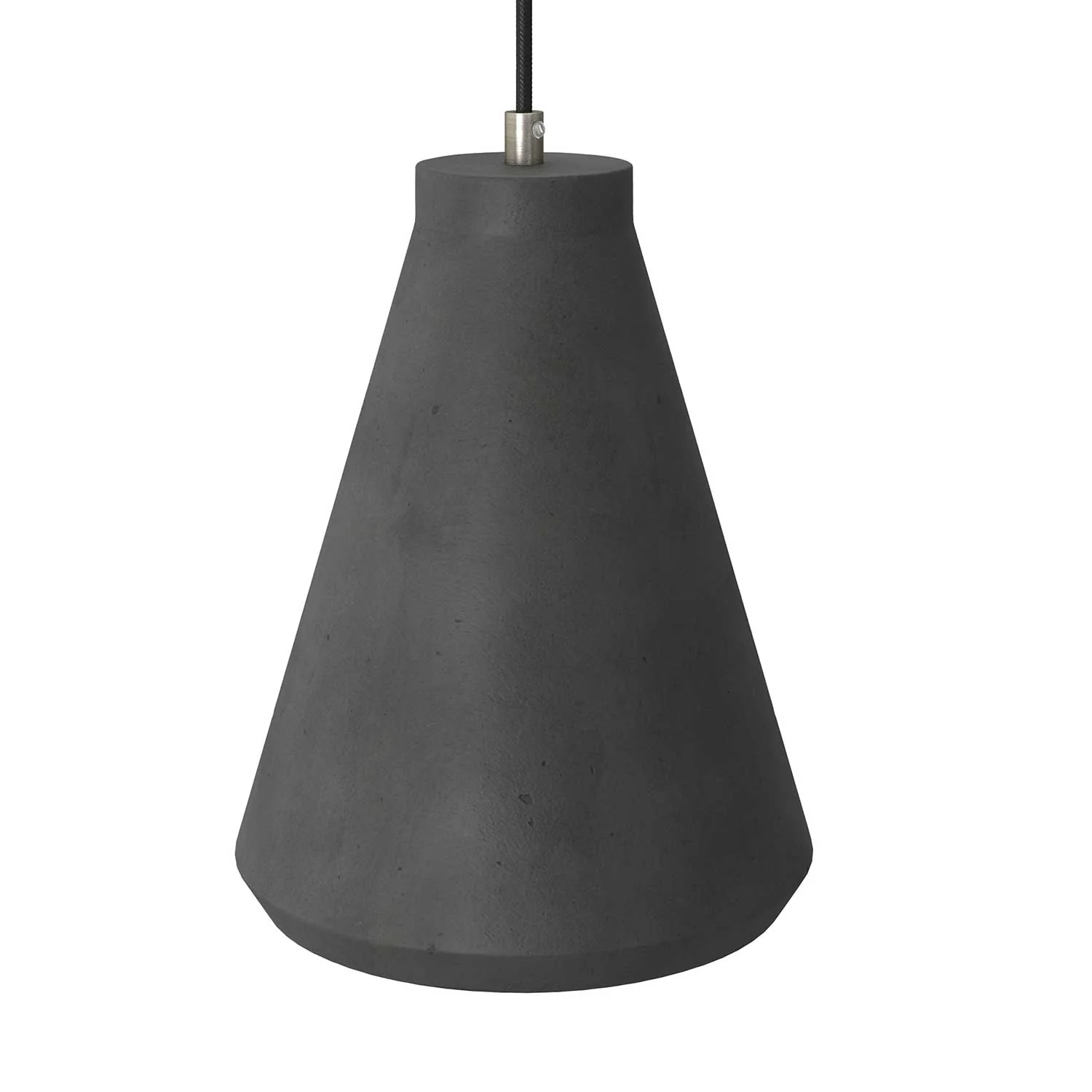 Imbuto concrete lampshade for pendant lamp, complete with cable clamp and E27 lamp holder - Dark concrete
