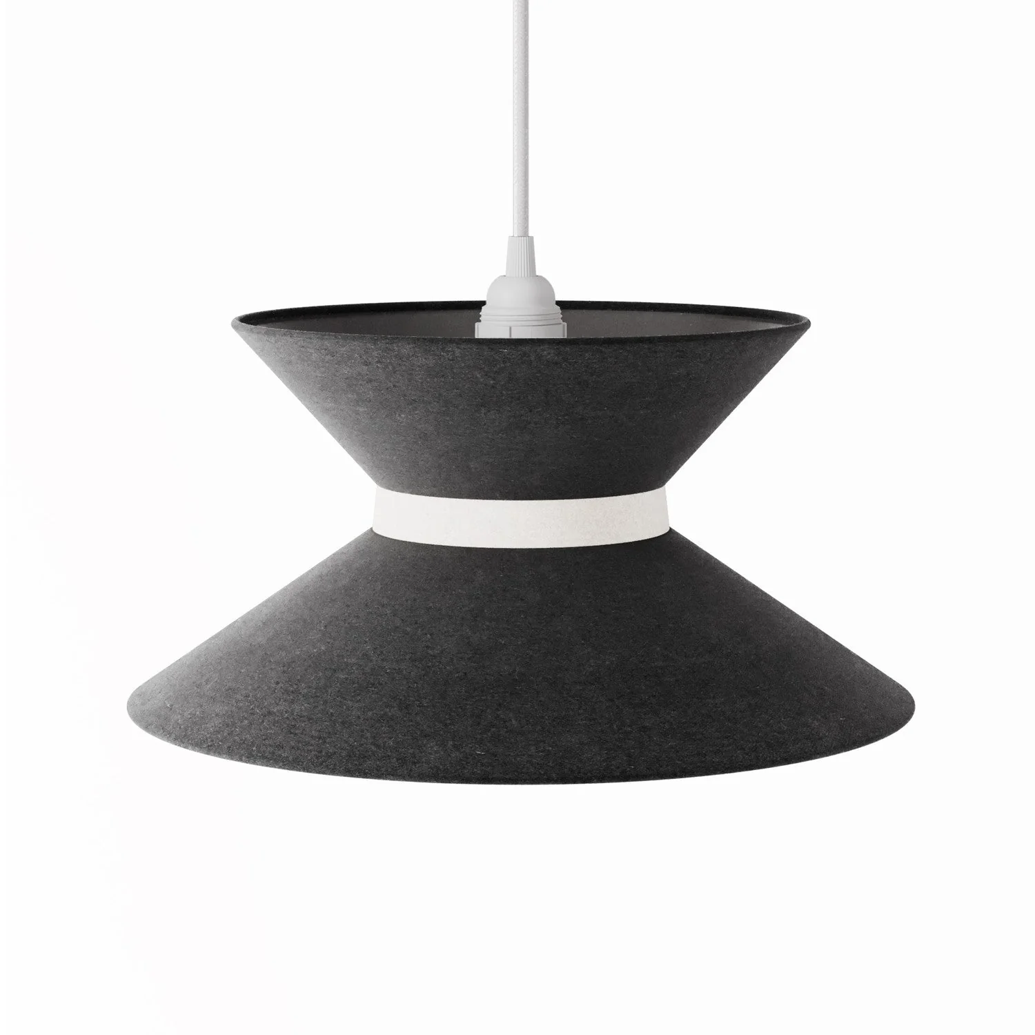 Clessidra Lampshade in fabric for pendant lamp - Dark Gray Wool - Image 4