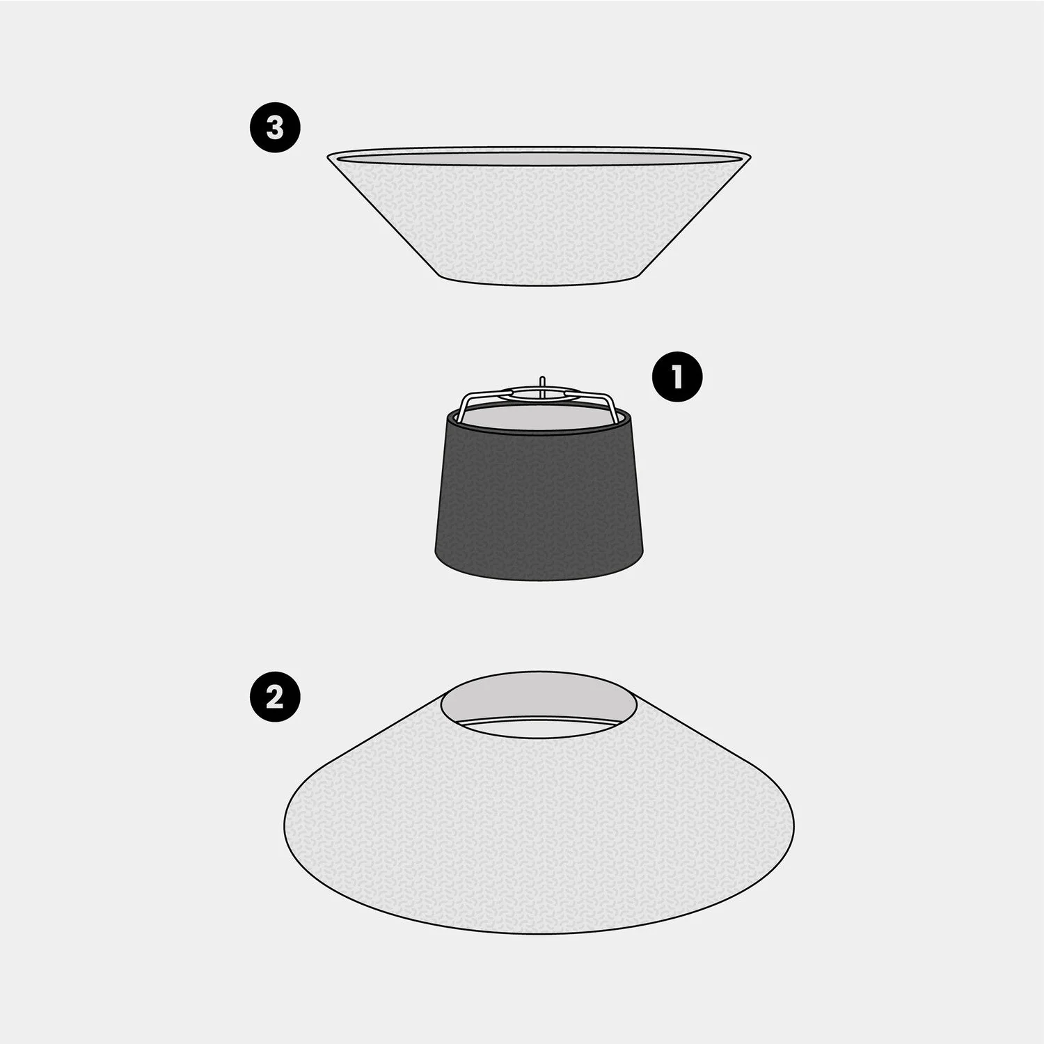 Clessidra fabric lampshade for pendant lamp - Light Gray Wool - Image 16