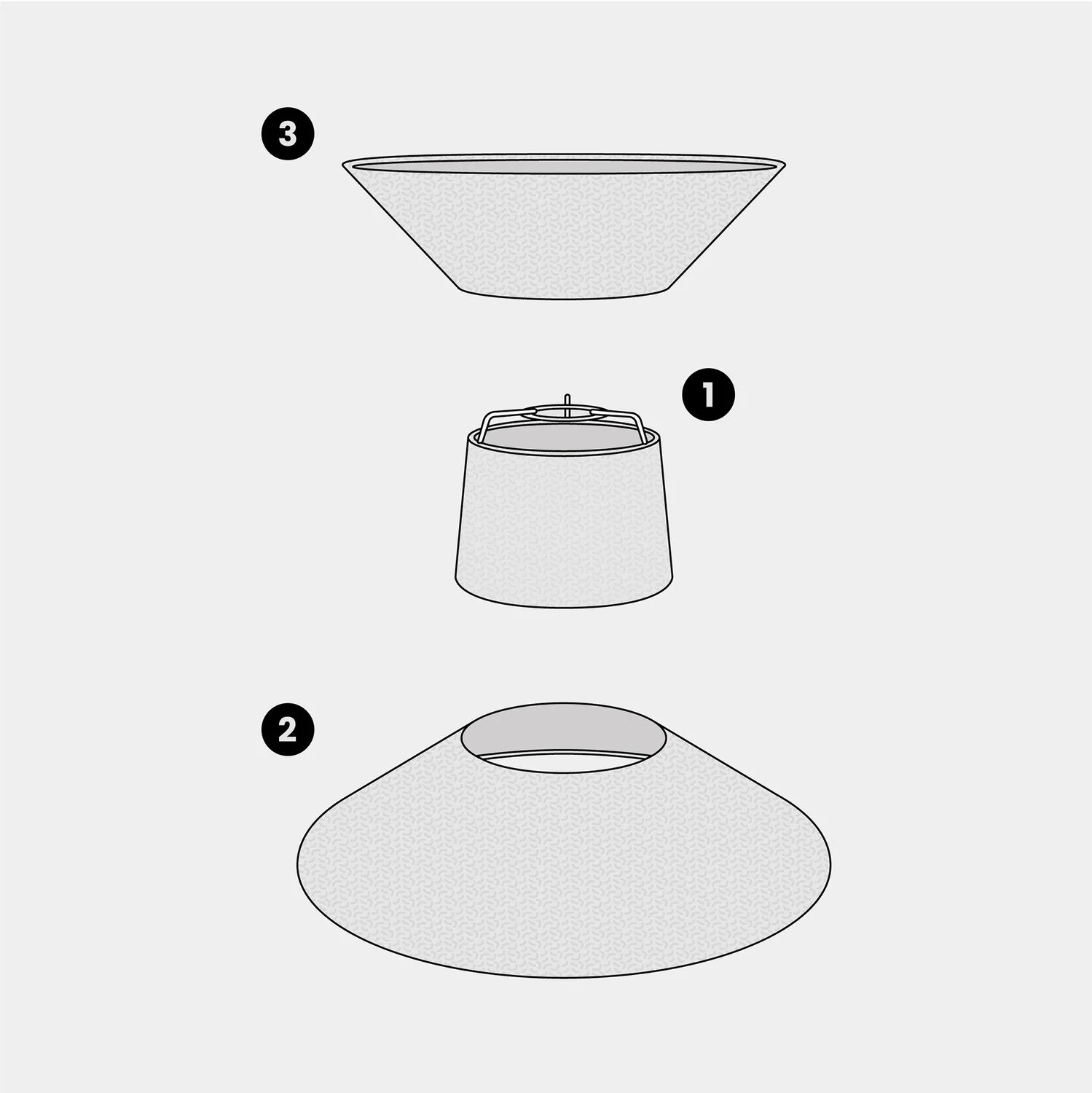 Clessidra fabric lampshade for pendant lamp - Light Gray Wool - Image 7