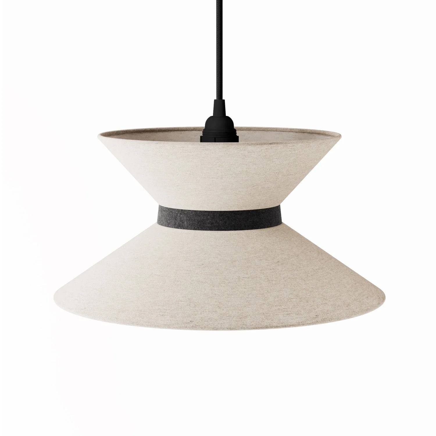 Clessidra fabric lampshade for pendant lamp - Beige Wool - Image 13
