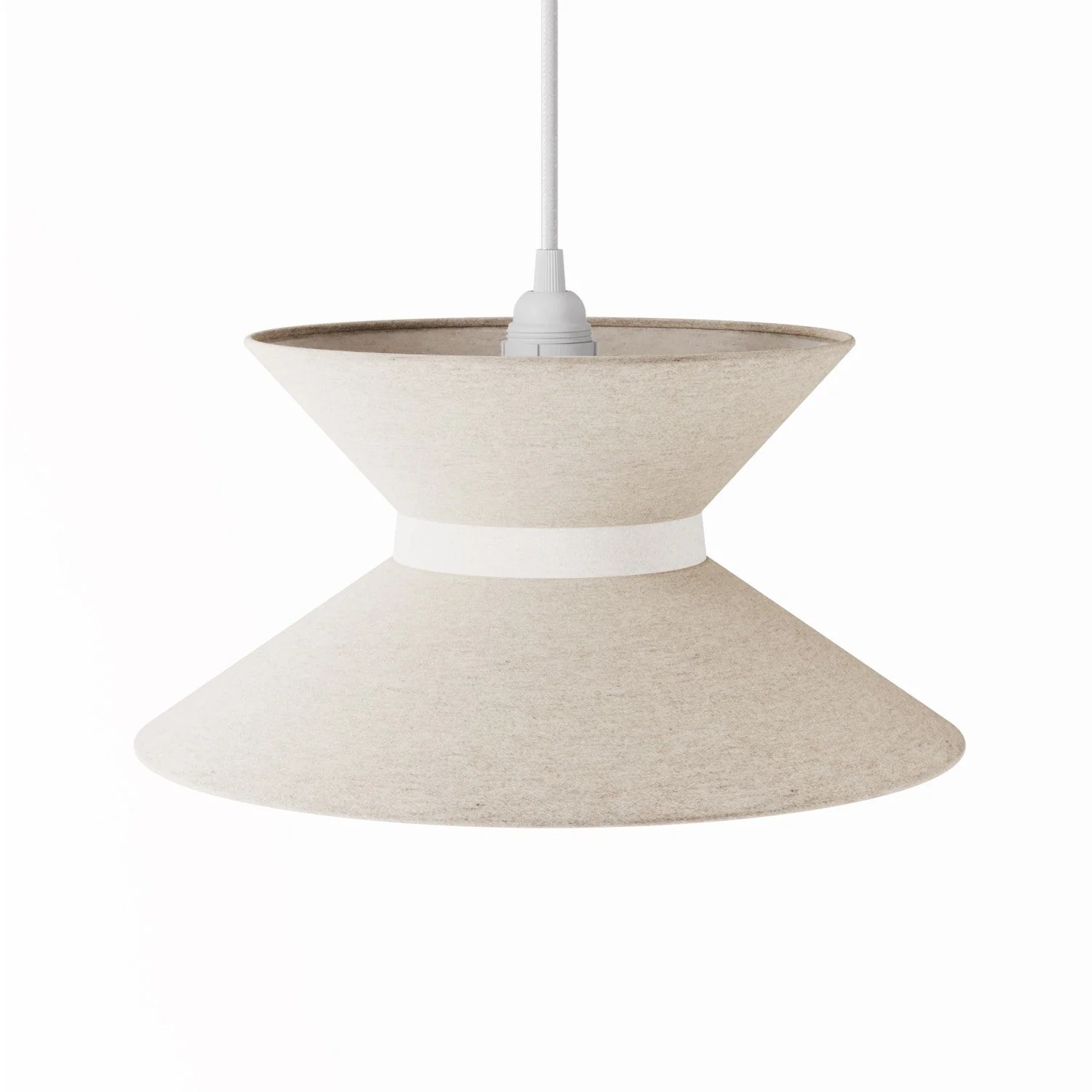 Clessidra fabric lampshade for pendant lamp - Beige Wool - Image 4