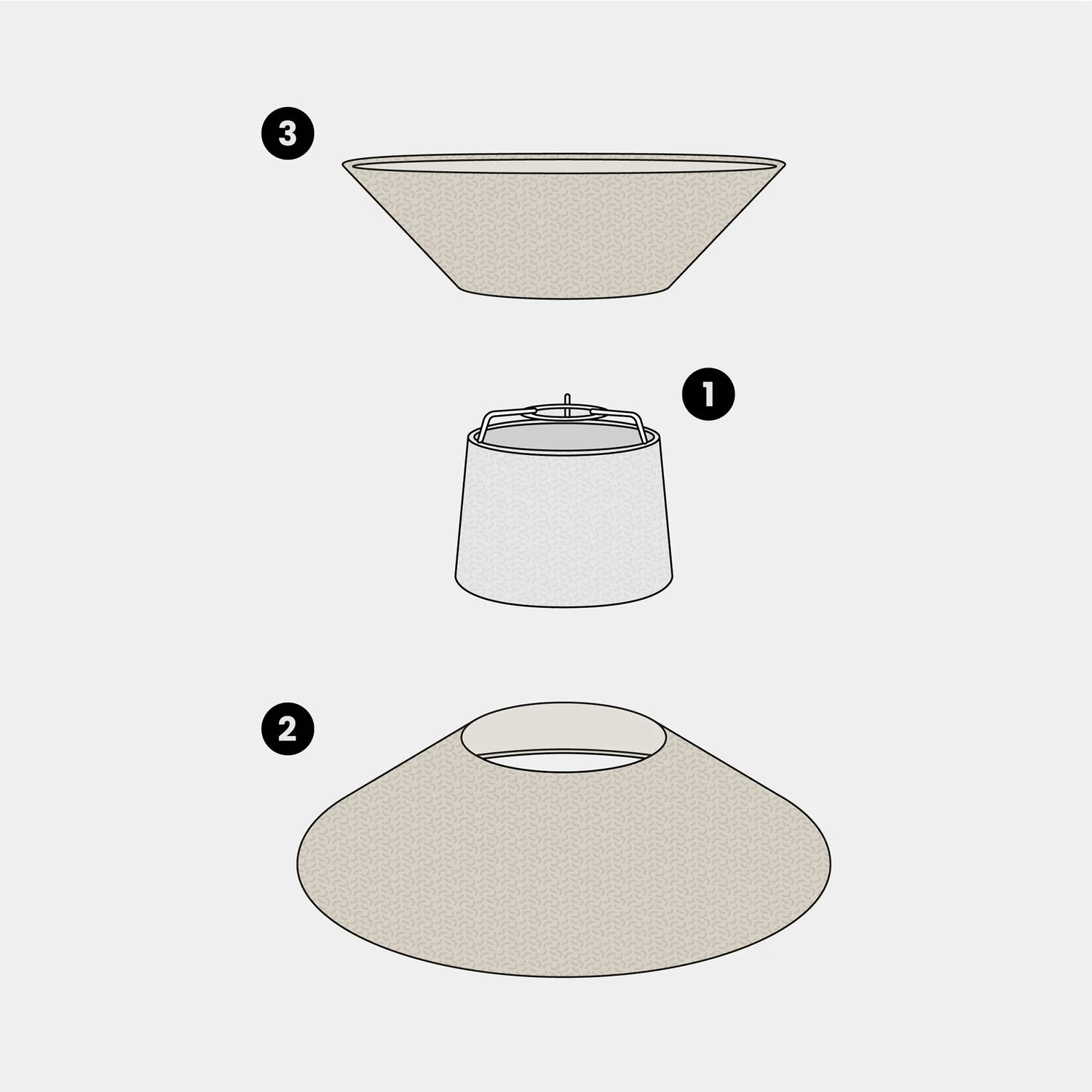 Clessidra fabric lampshade for pendant lamp - Beige Wool - Image 7