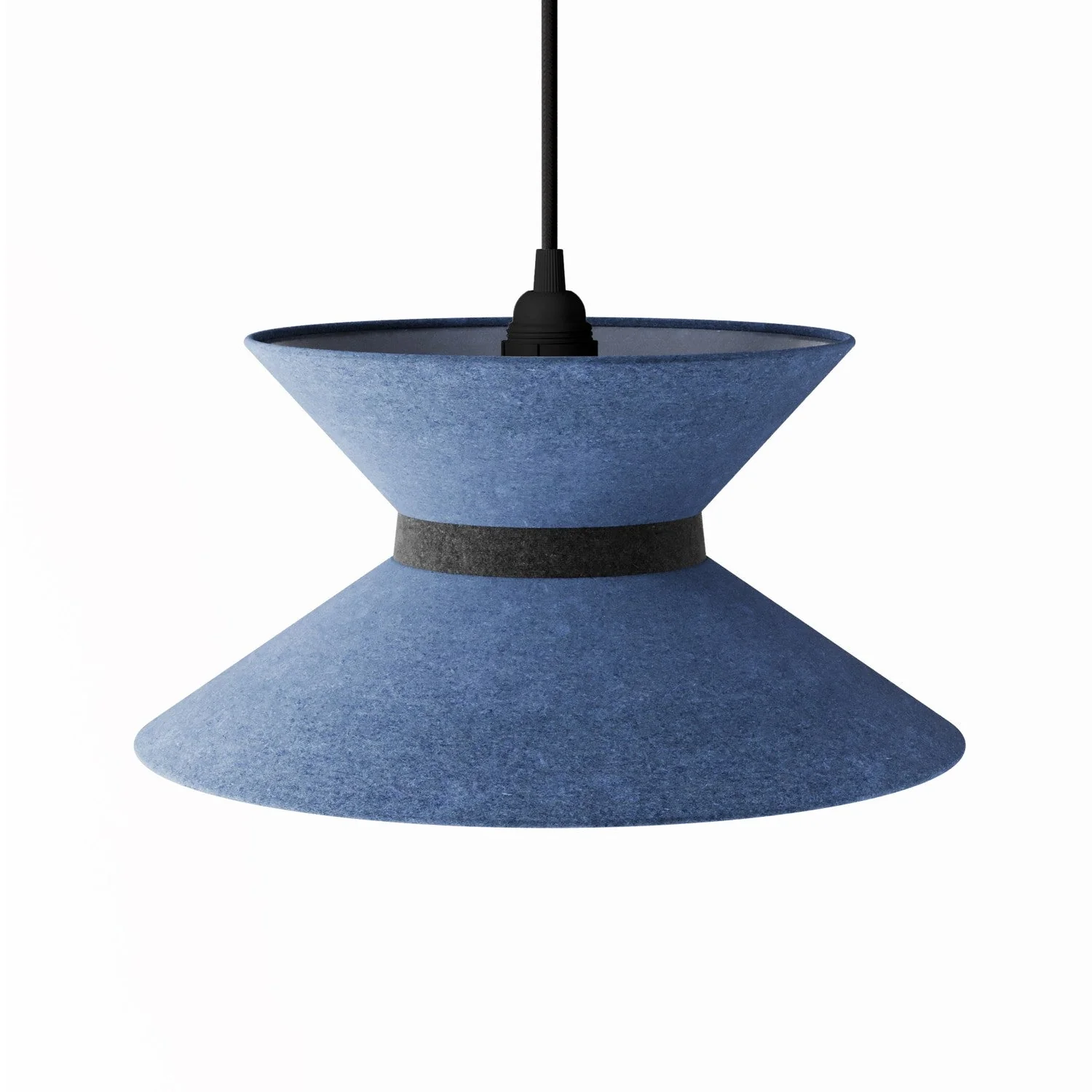 Lampshade Clessidra in fabric for pendant lamp - Blue Wool - Image 13