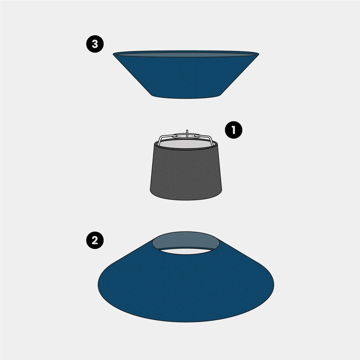 Lampshade Clessidra in fabric for pendant lamp - Blue Wool - Image 16