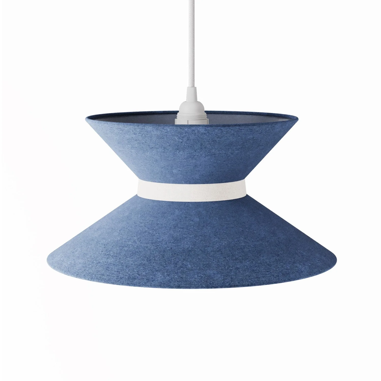 Lampshade Clessidra in fabric for pendant lamp - Blue Wool - Image 4