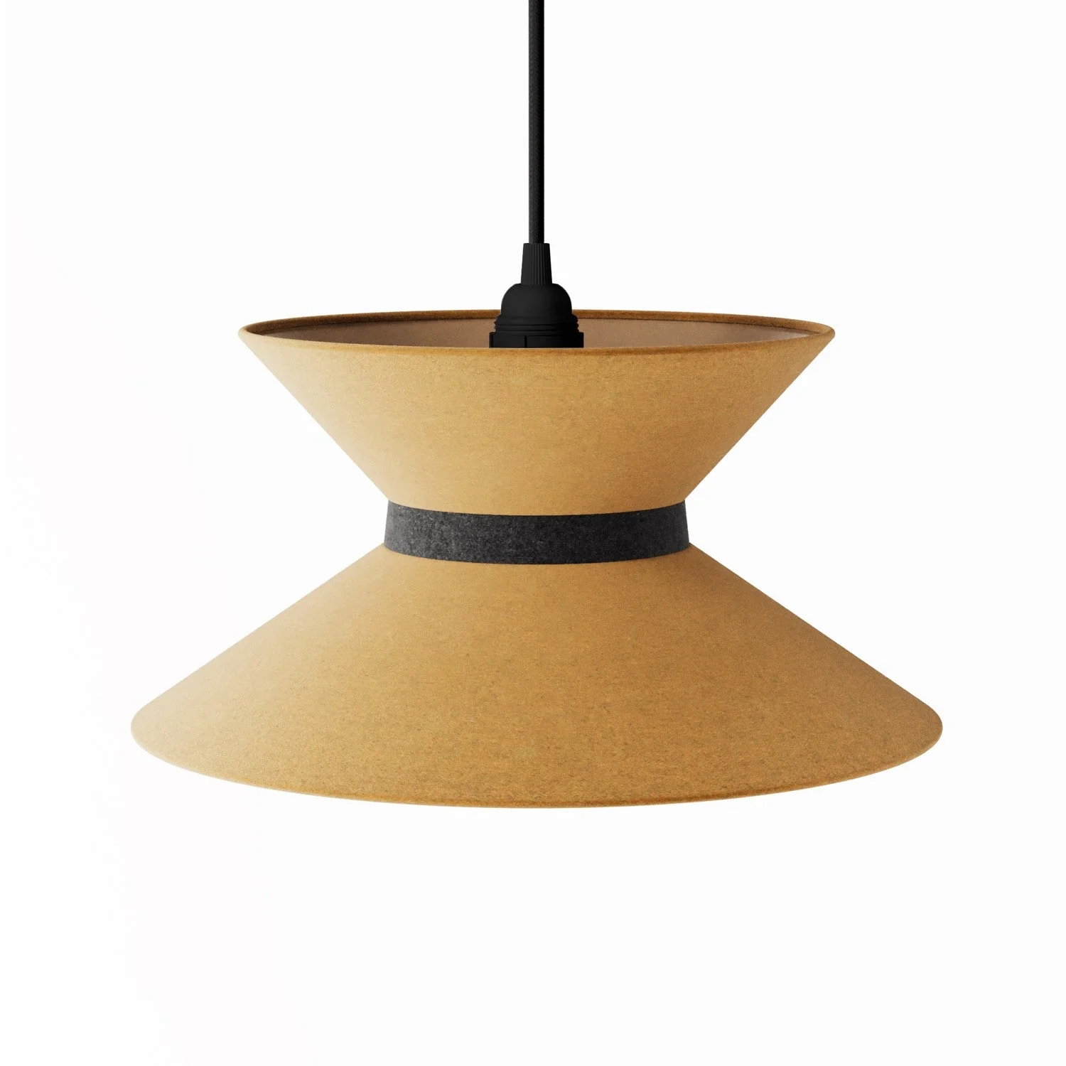 Clessidra fabric lampshade for pendant lamp - Mustard Wool - Image 13