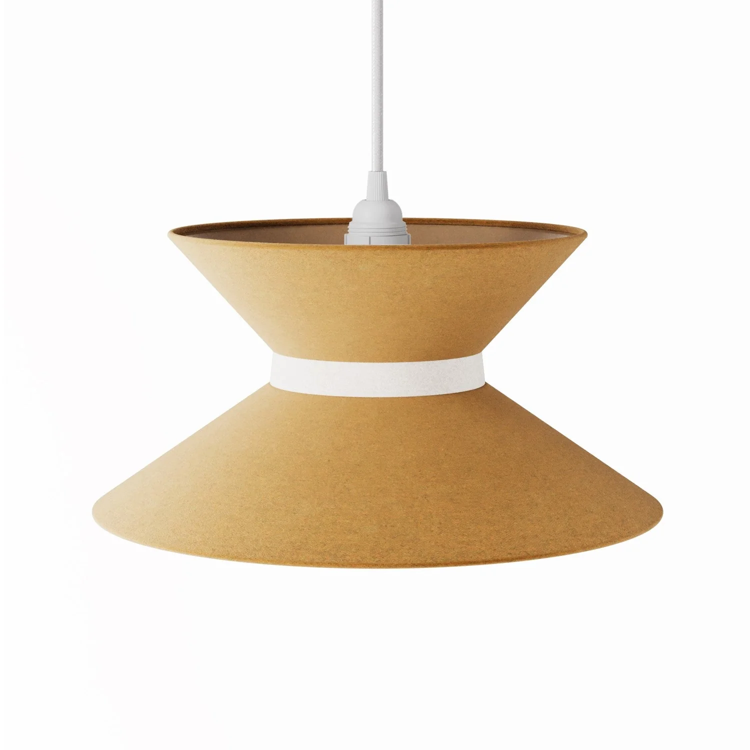 Clessidra fabric lampshade for pendant lamp - Mustard Wool - Image 4