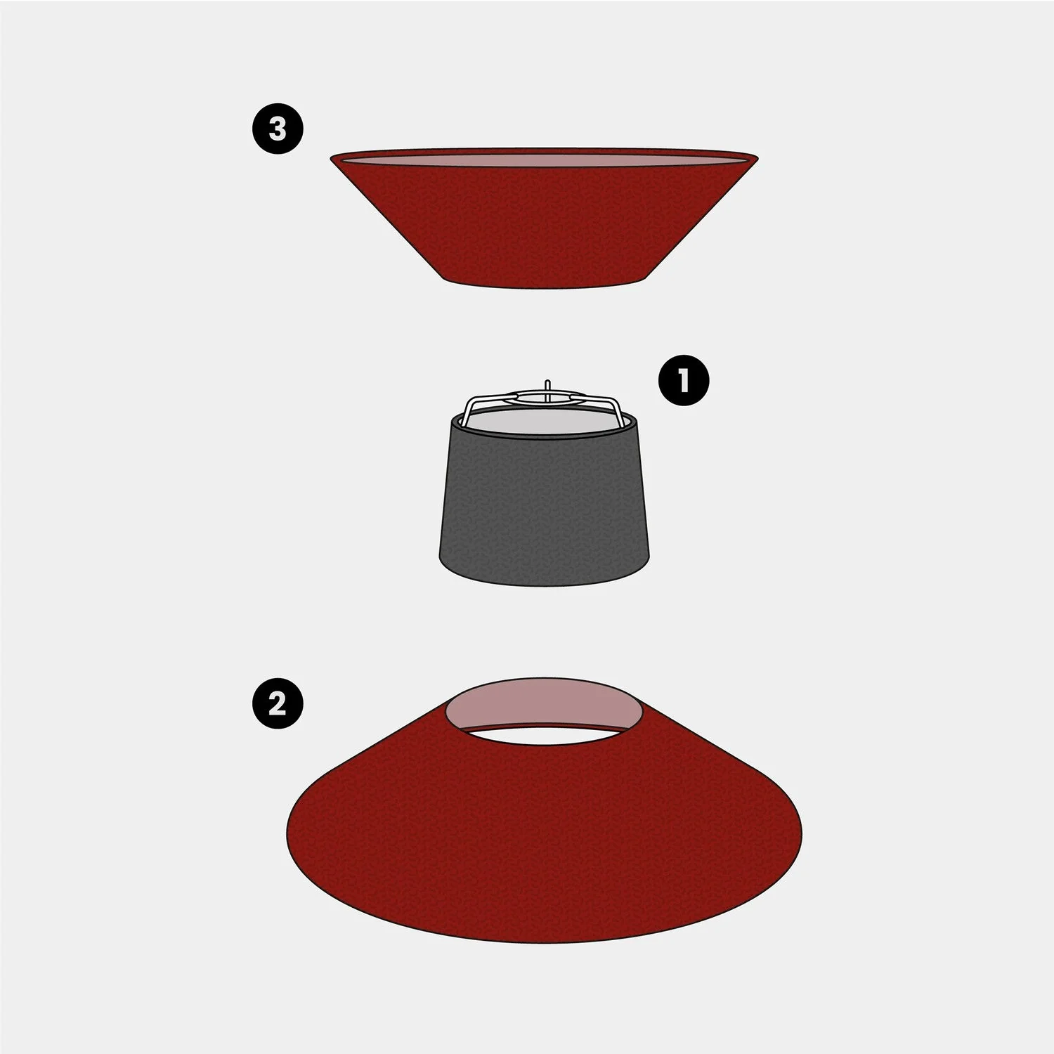 Hourglass Fabric Lampshade for pendant lamp - Wool Lobster - Image 16