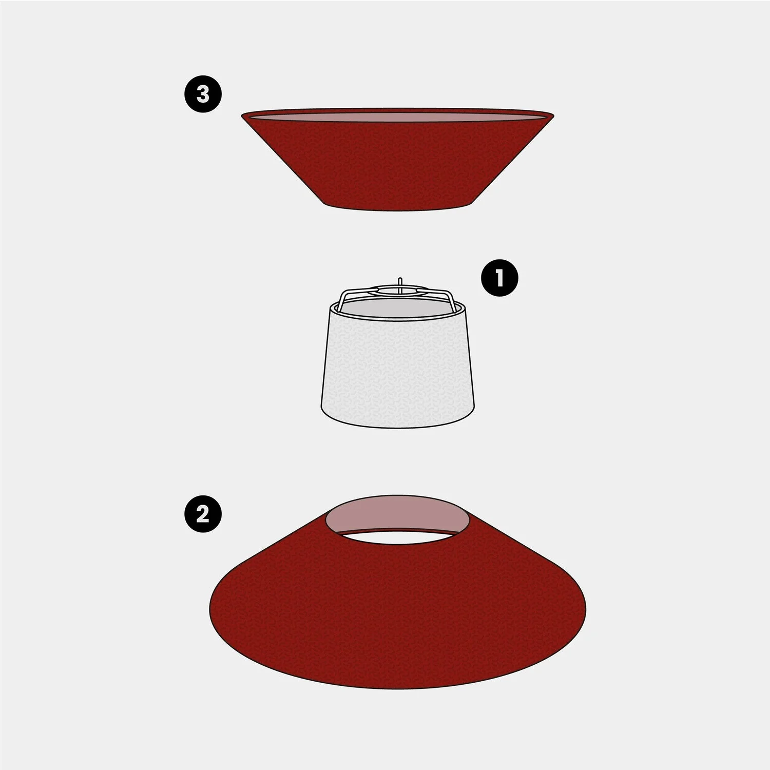 Hourglass Fabric Lampshade for pendant lamp - Wool Lobster - Image 7