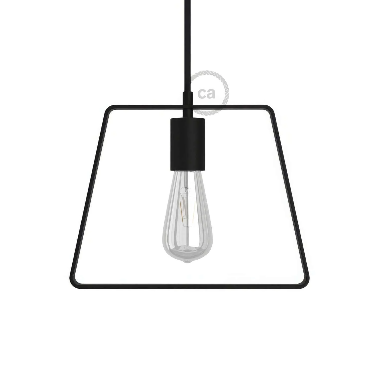 Duedì Base metal lampshade with metal lamp holder cover and E27 lamp holder - Black