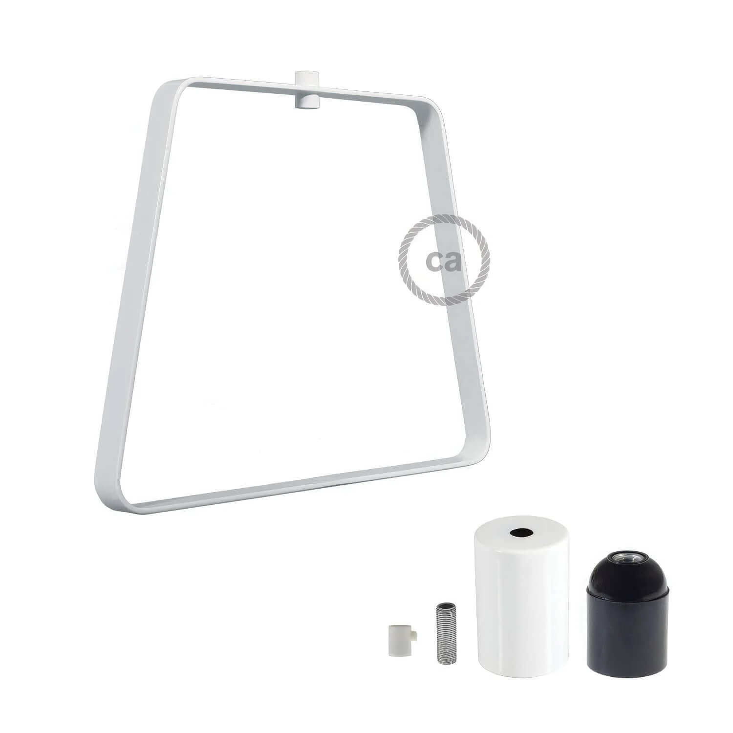 Duedì Base metal lampshade with metal lamp holder cover and E27 lamp holder - White - Image 3