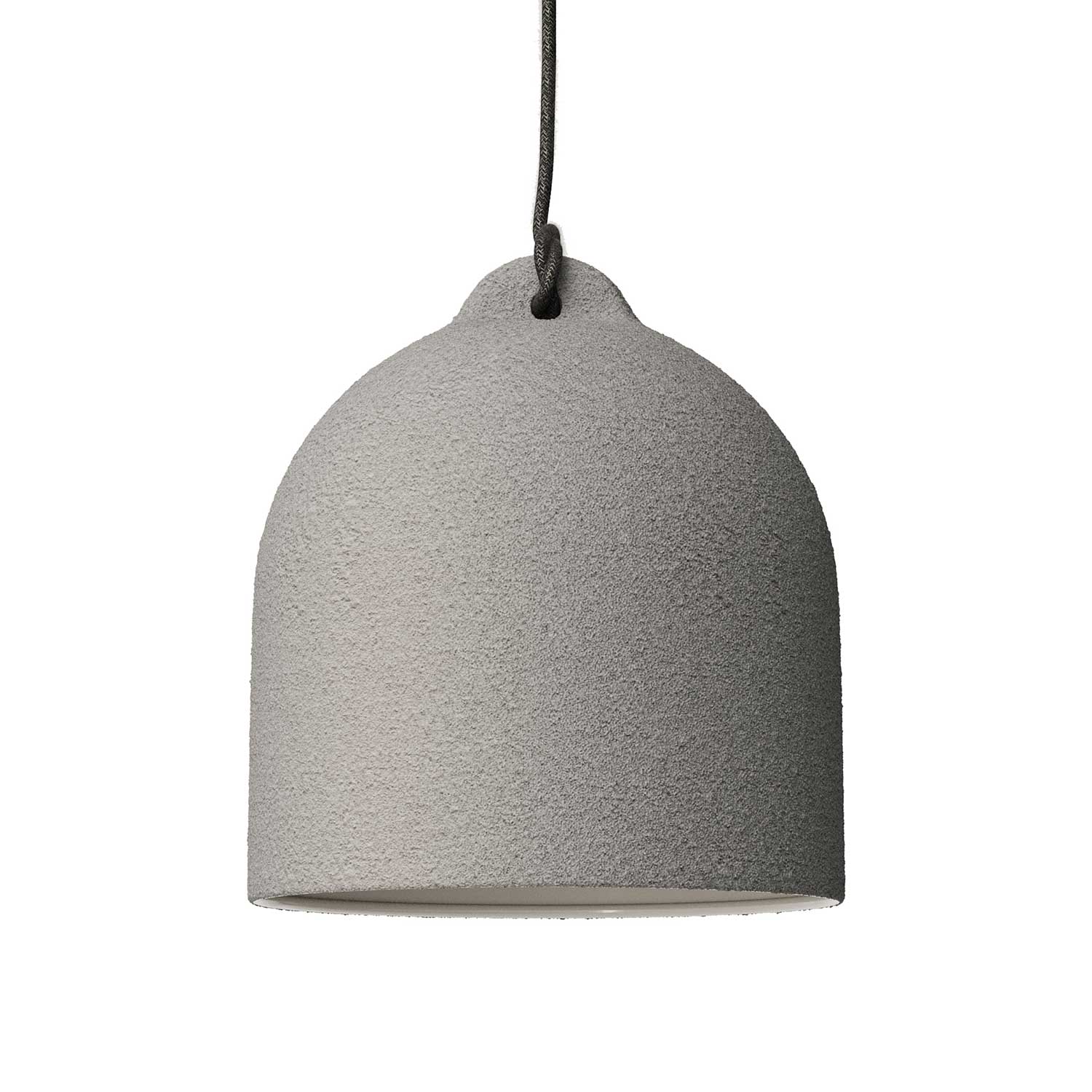Bell, size M ceramic lampshade for suspension - Made in Italy - Cement effect
