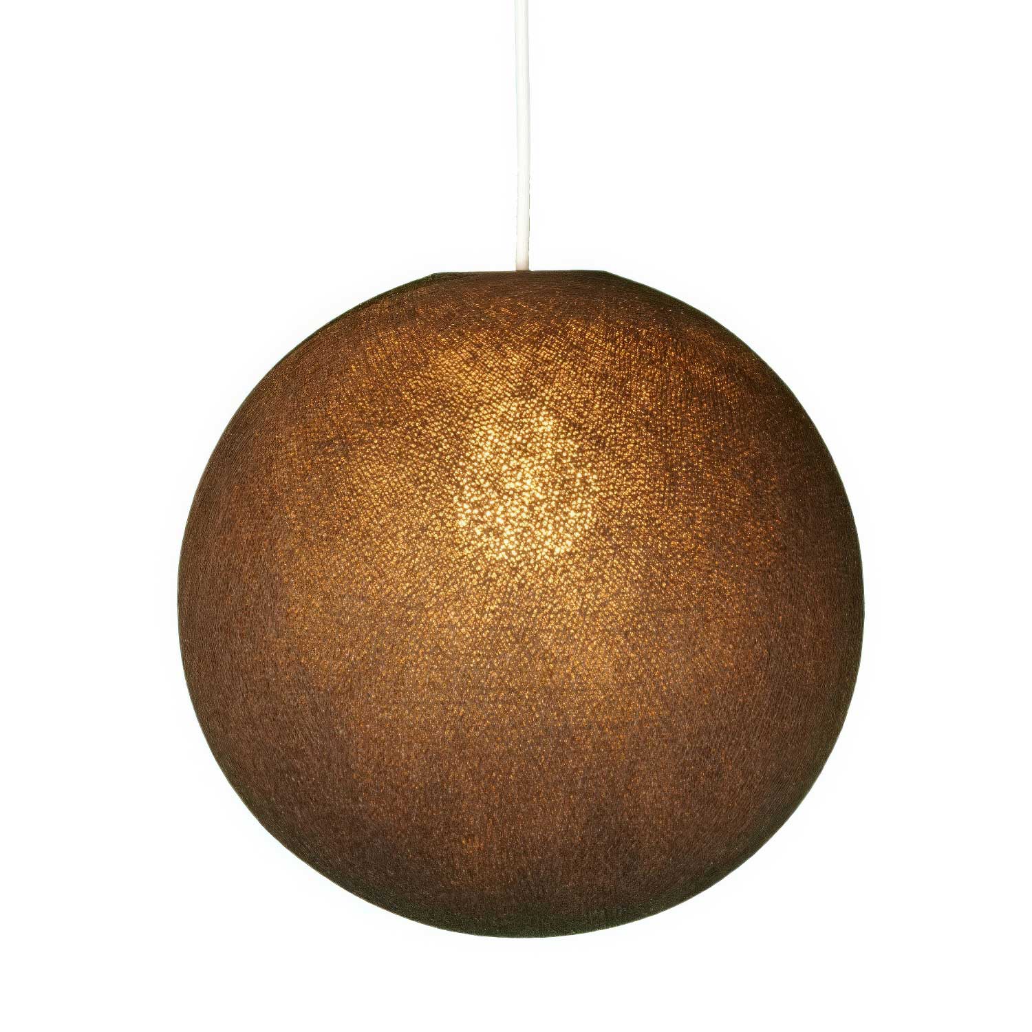100% handmade Sfera lampshade in thread - Chocolate Polyester - Image 2