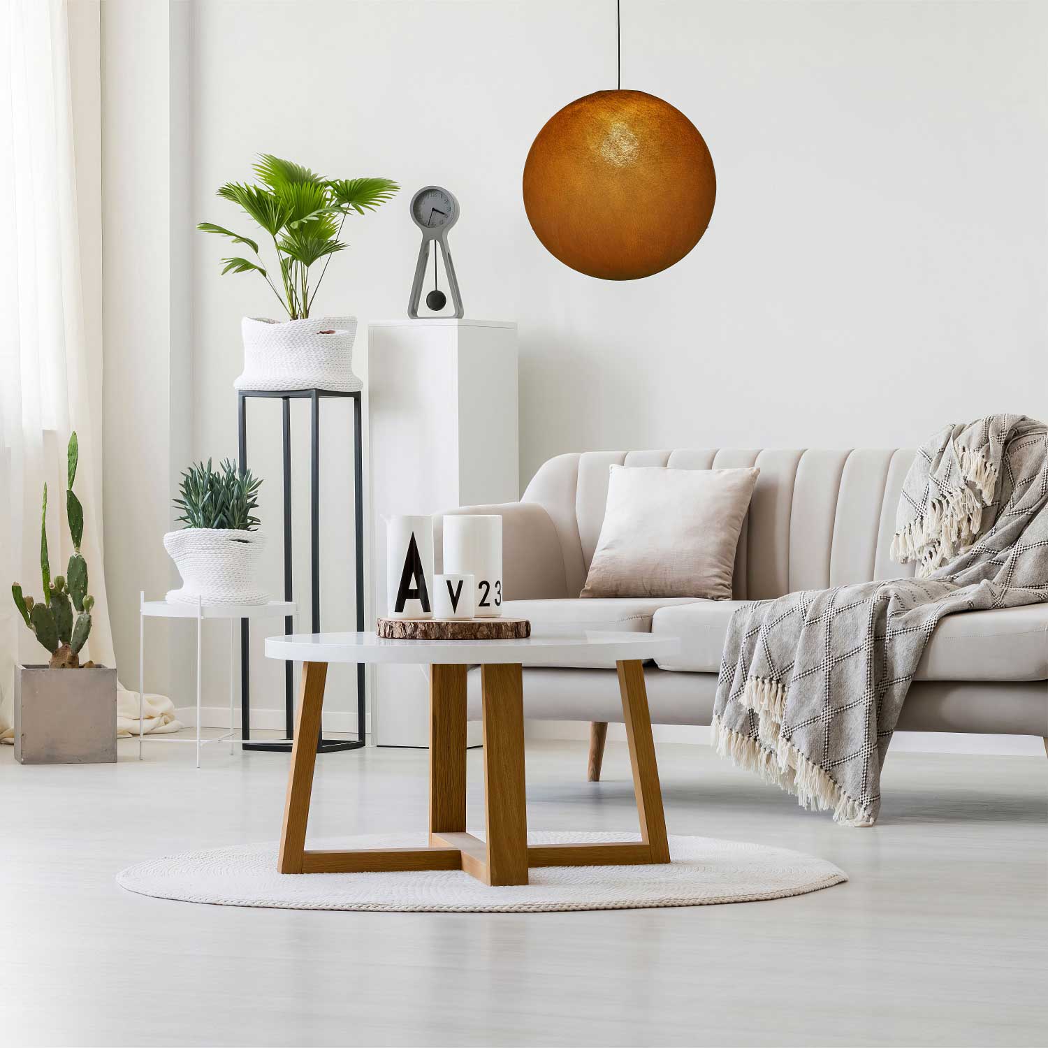 Sfera lampshade in 100% handmade thread - Lobster Polyester - Image 3