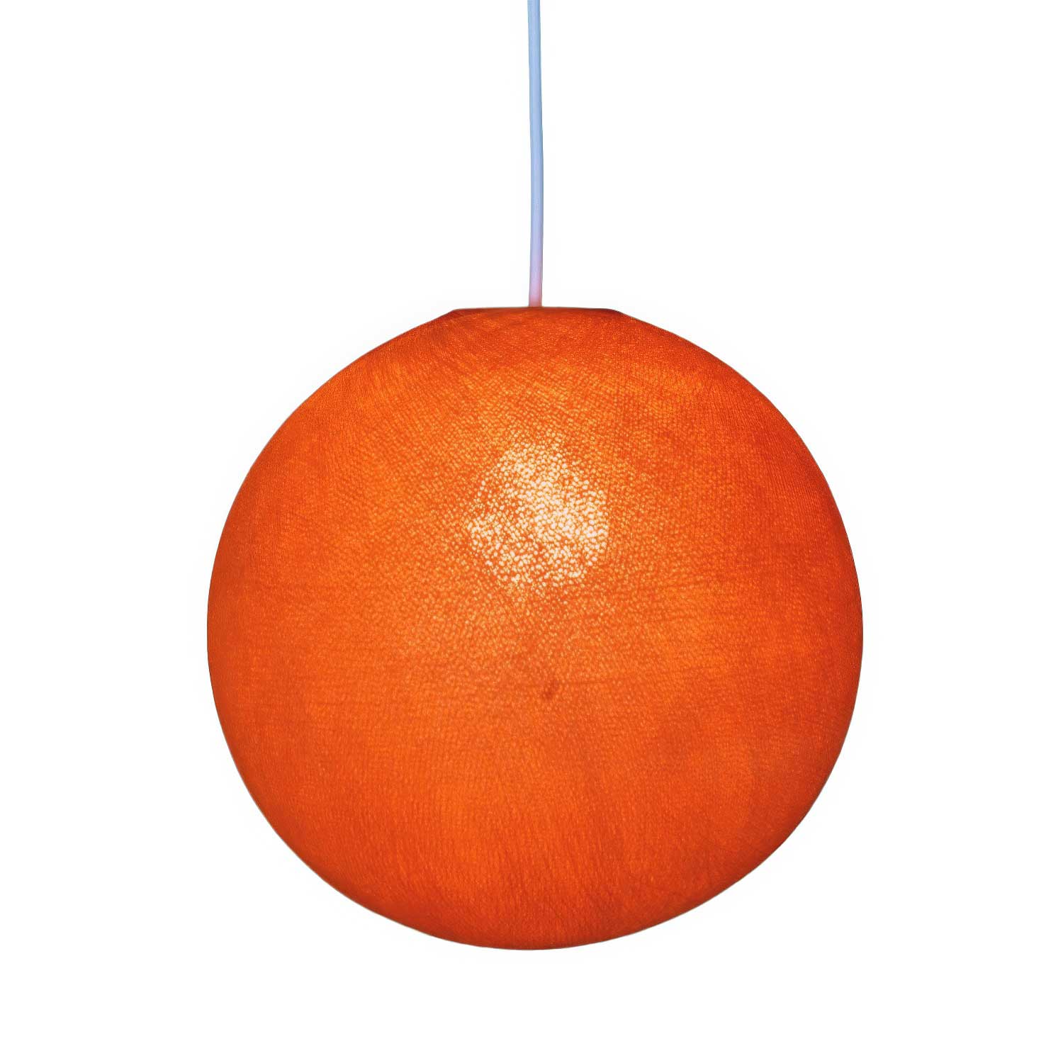 100% handmade Sfera lampshade in thread - Orange polyester - Image 2