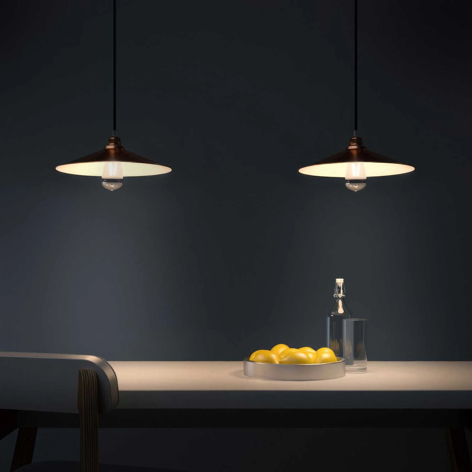 Swing lampshade in enamelled metal with E27 fitting - Copper - Image 2