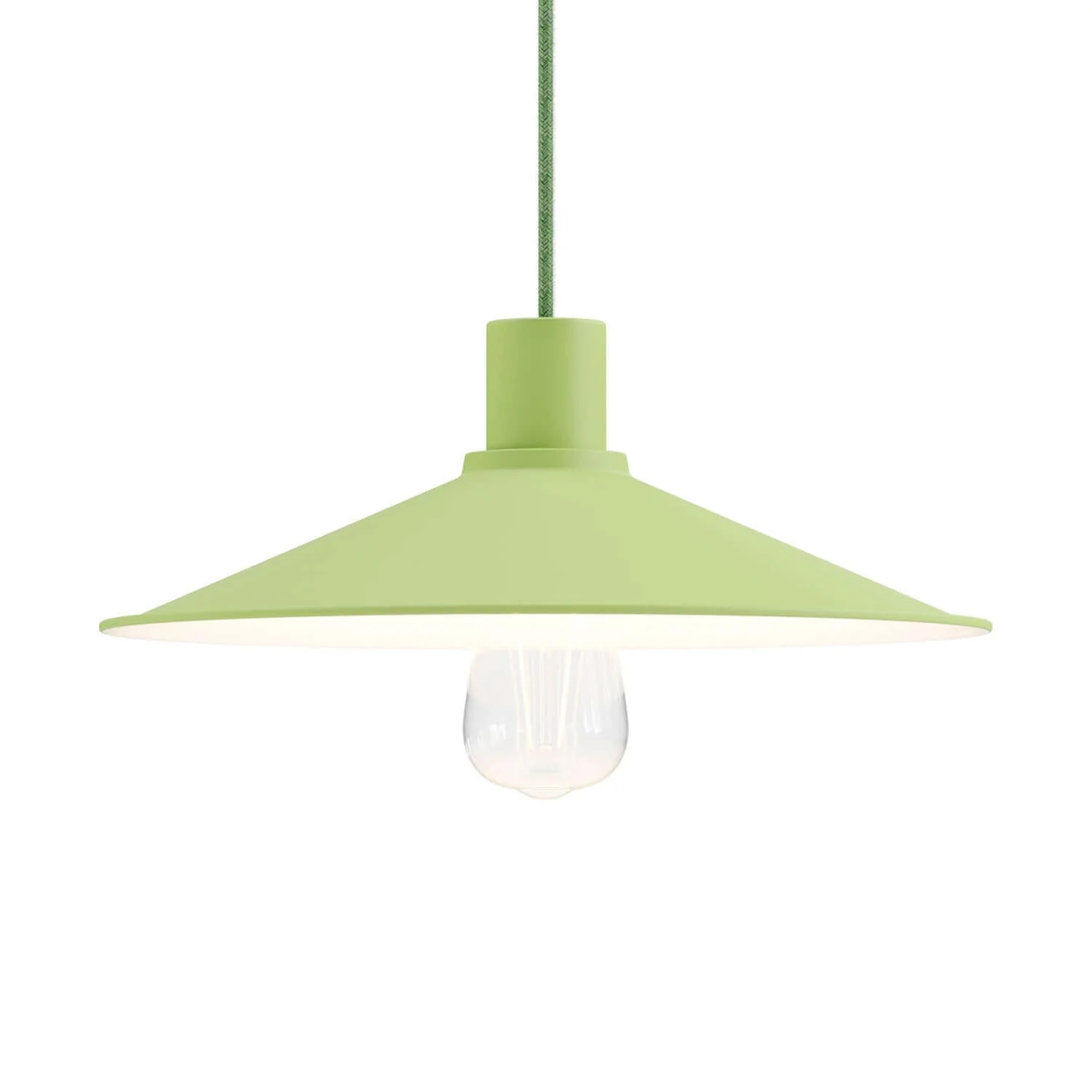 Swing lampshade in enamelled metal with E27 fitting - Meadow Green