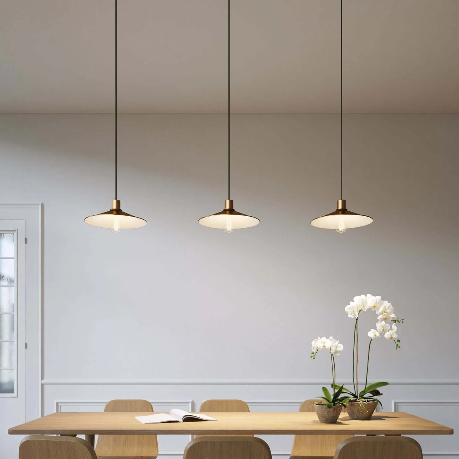 Swing lampshade in enamelled metal with E27 fitting - Satin bronze - Image 2